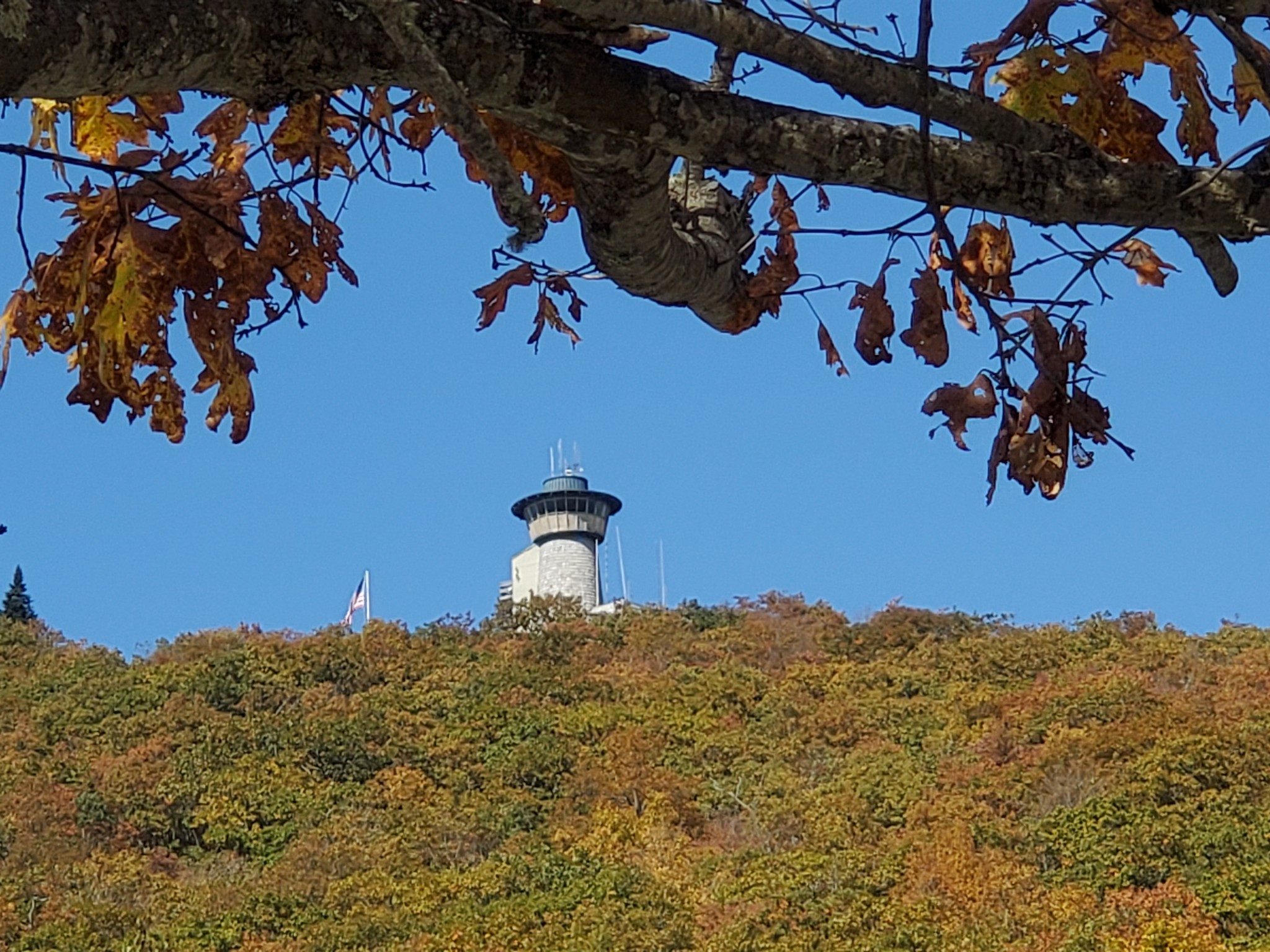 A clear view of the Brasstown Bald observation tower seen after the hike.