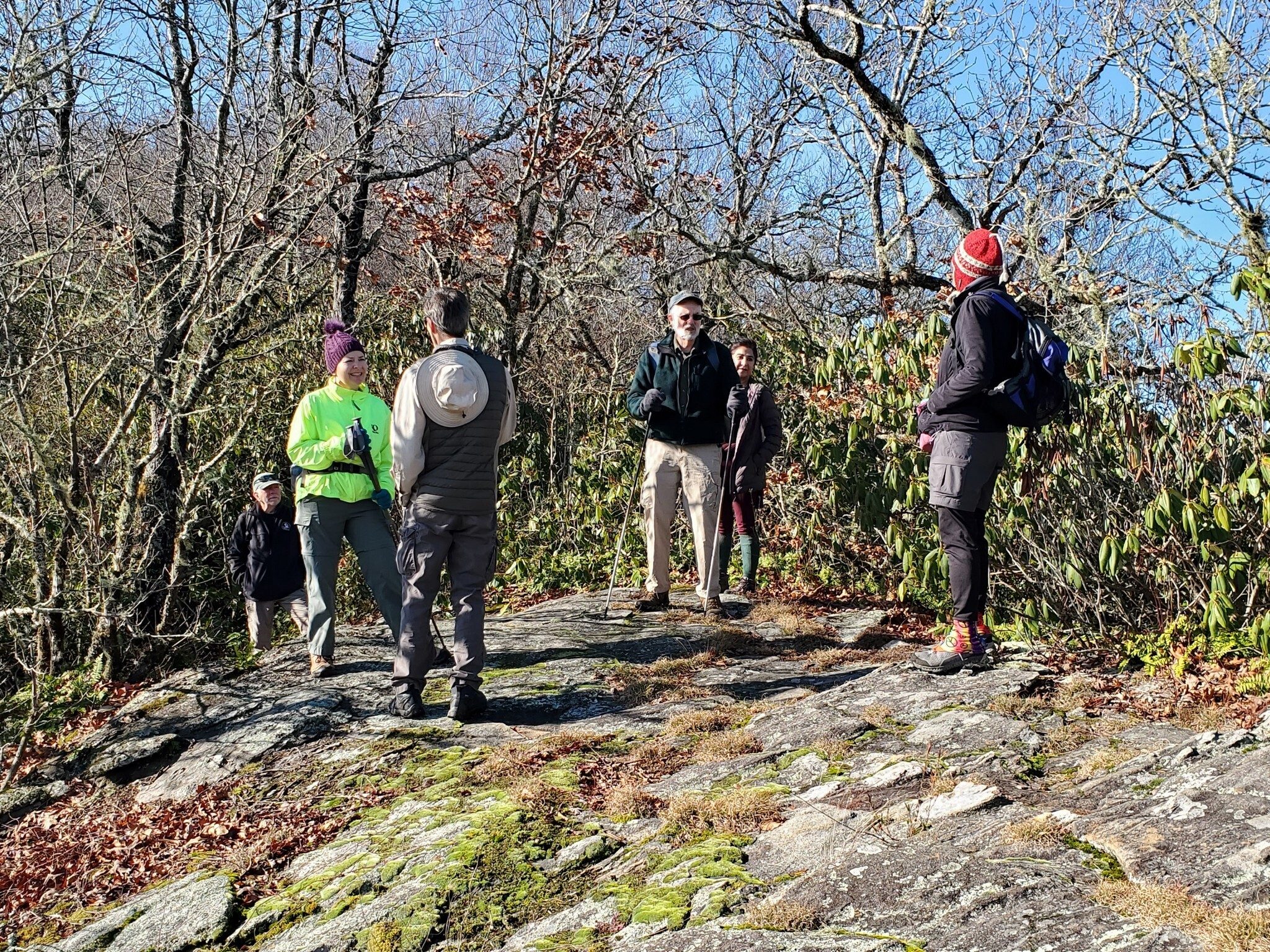 One of the first of several rock outcrops with a bit of a view.