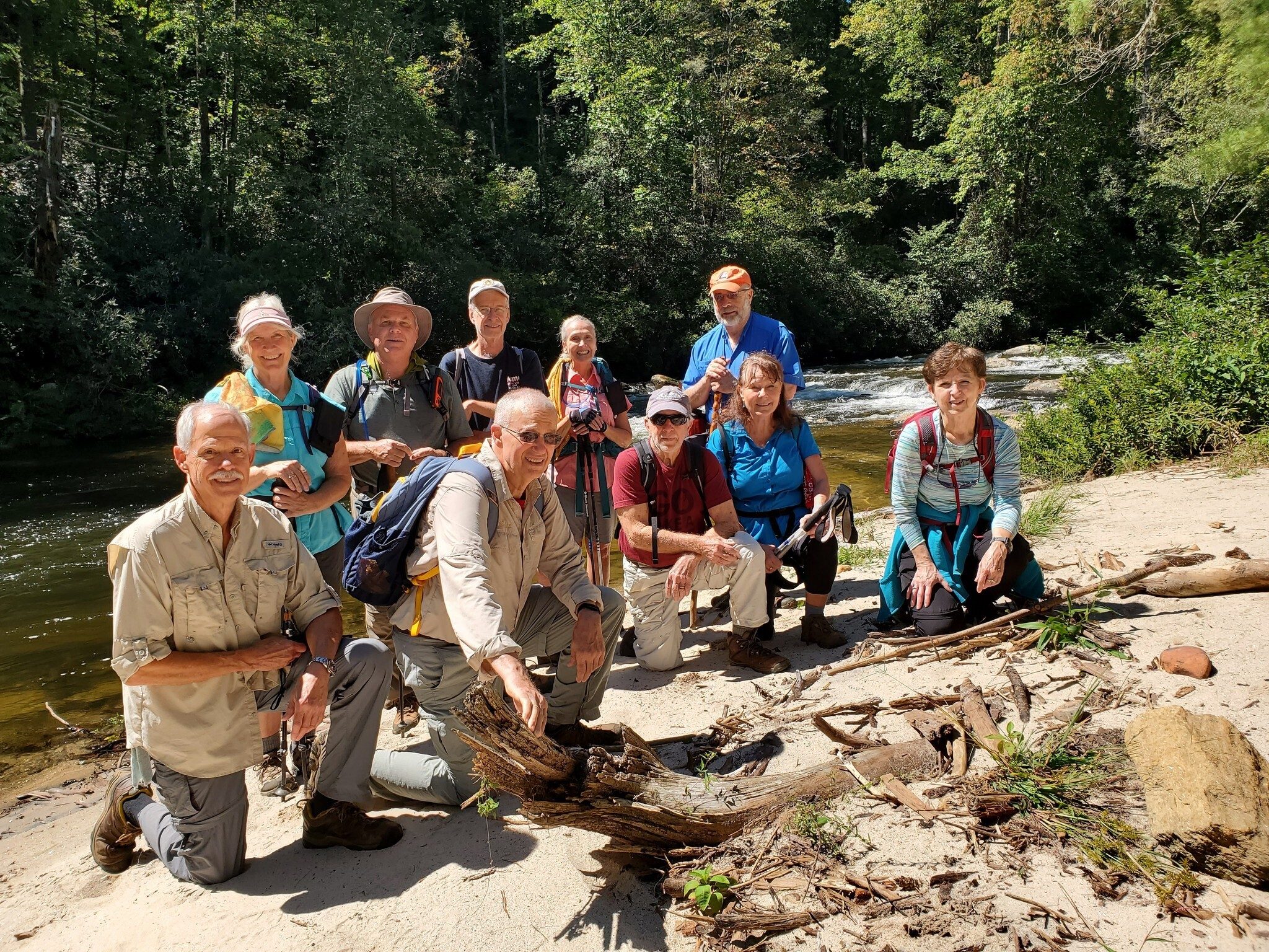 Today's Hikers (L-R) Back:  Linda, John, Edwin, Terre & Gary; (Front: Mike, Ray, Vic, Renee & Jenny