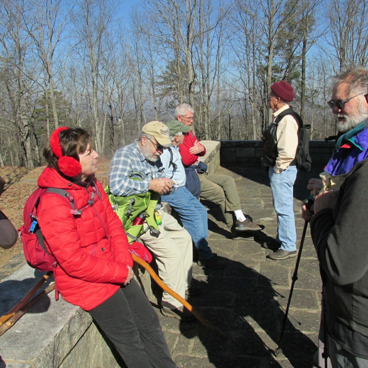 Lunch time at the base of Chenocetah Fire Tower.