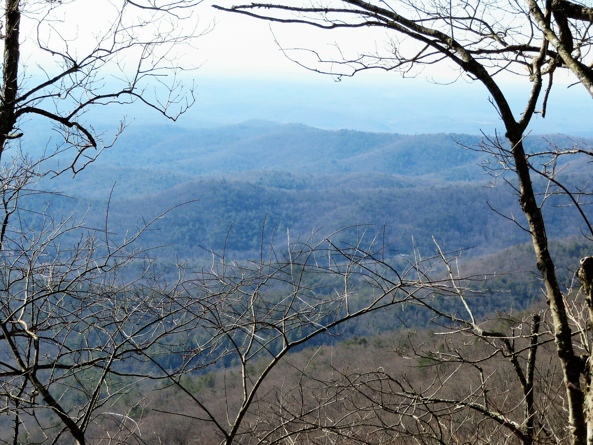 One of several nice, hazy views of the valleys to the southeast.