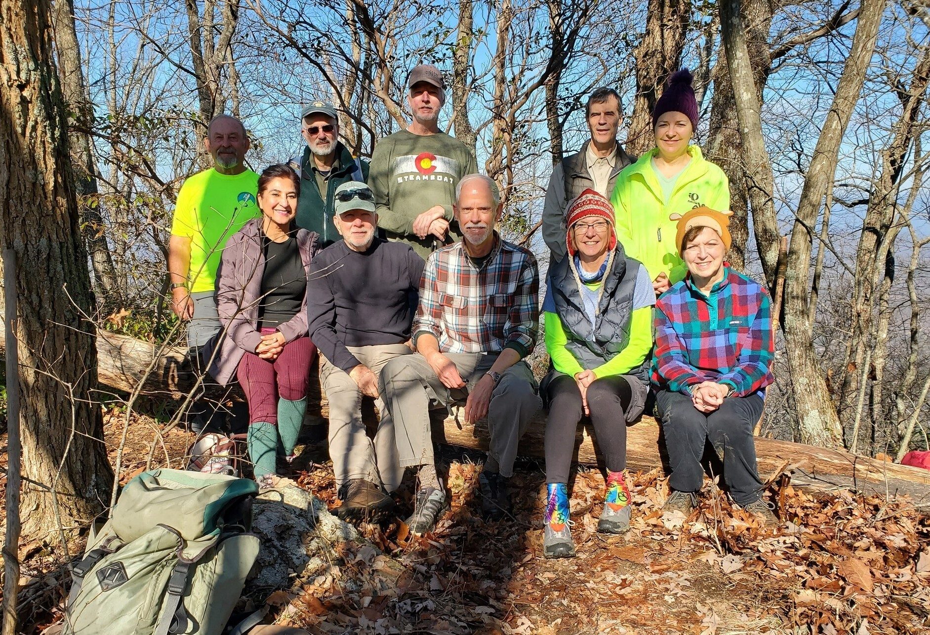 Today's Hikers (L-R) Back: Roger, Ray, Ken, Gerald & Heather; Front:Trushna, Vic, Mike, Michele & Jenny