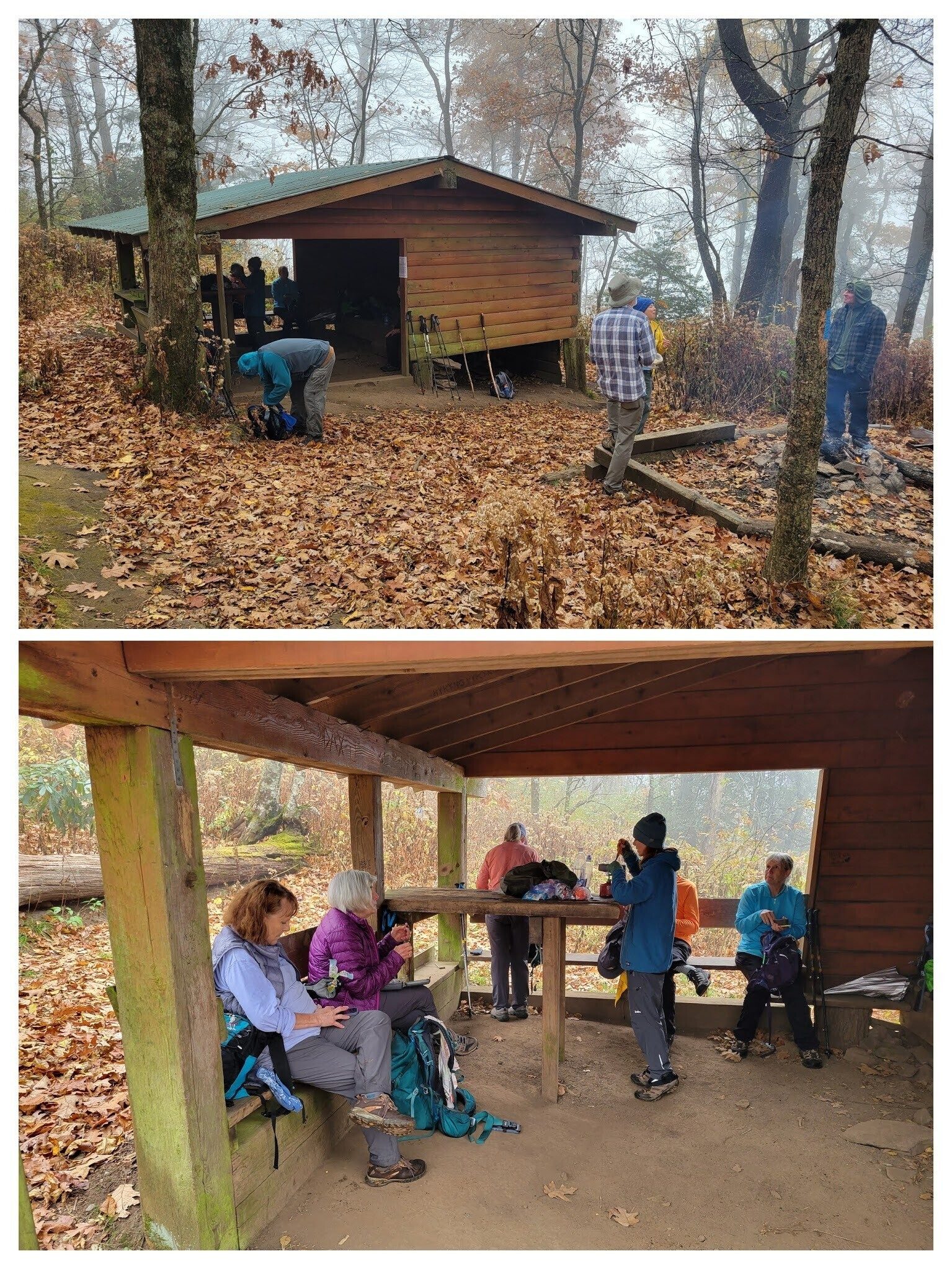 Lunch at the Carter Gap Shelter.