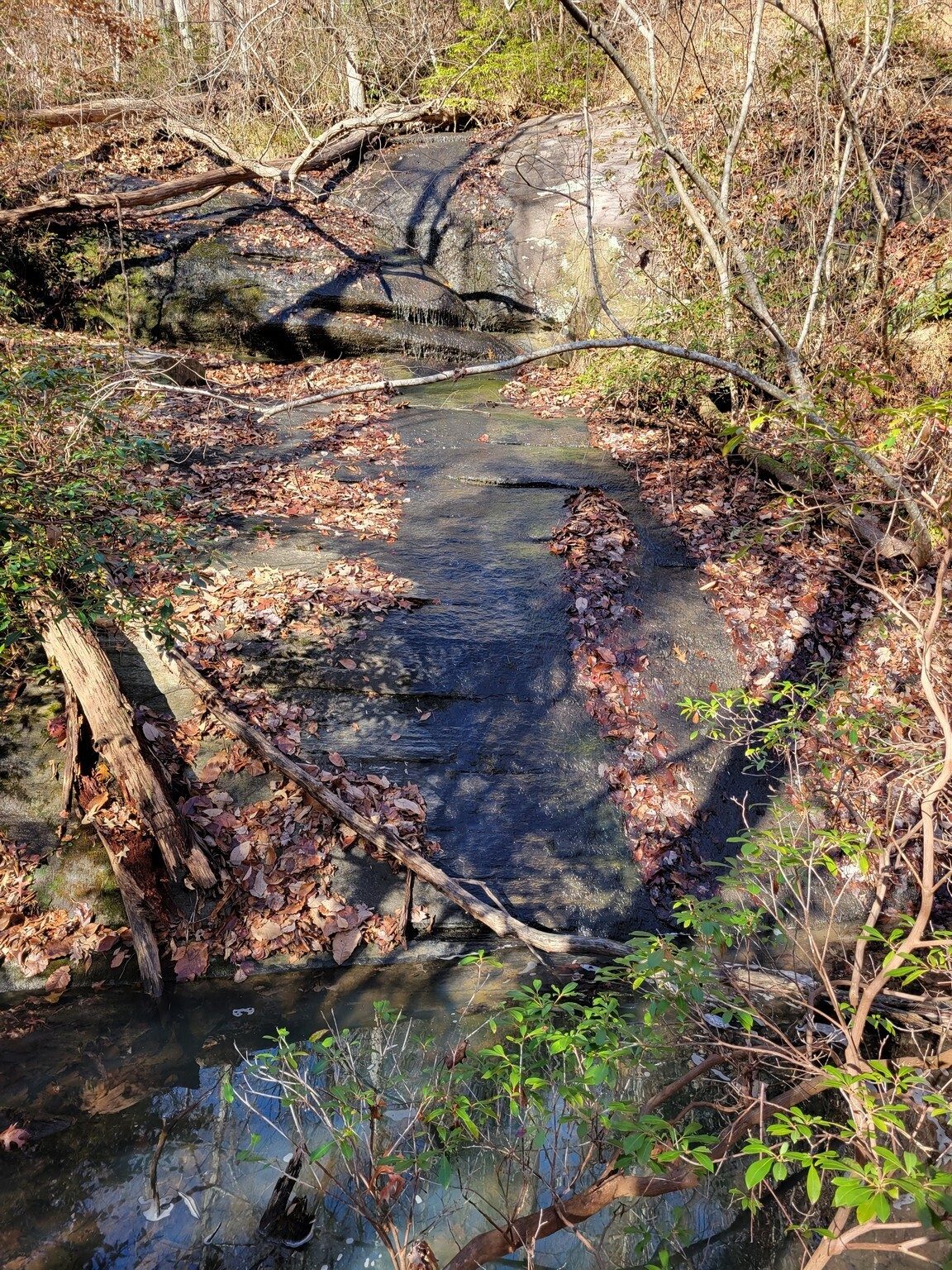 Little Beauty Falls, the last of three falls.  I'd love to see it when it is flowing after an extended rain.