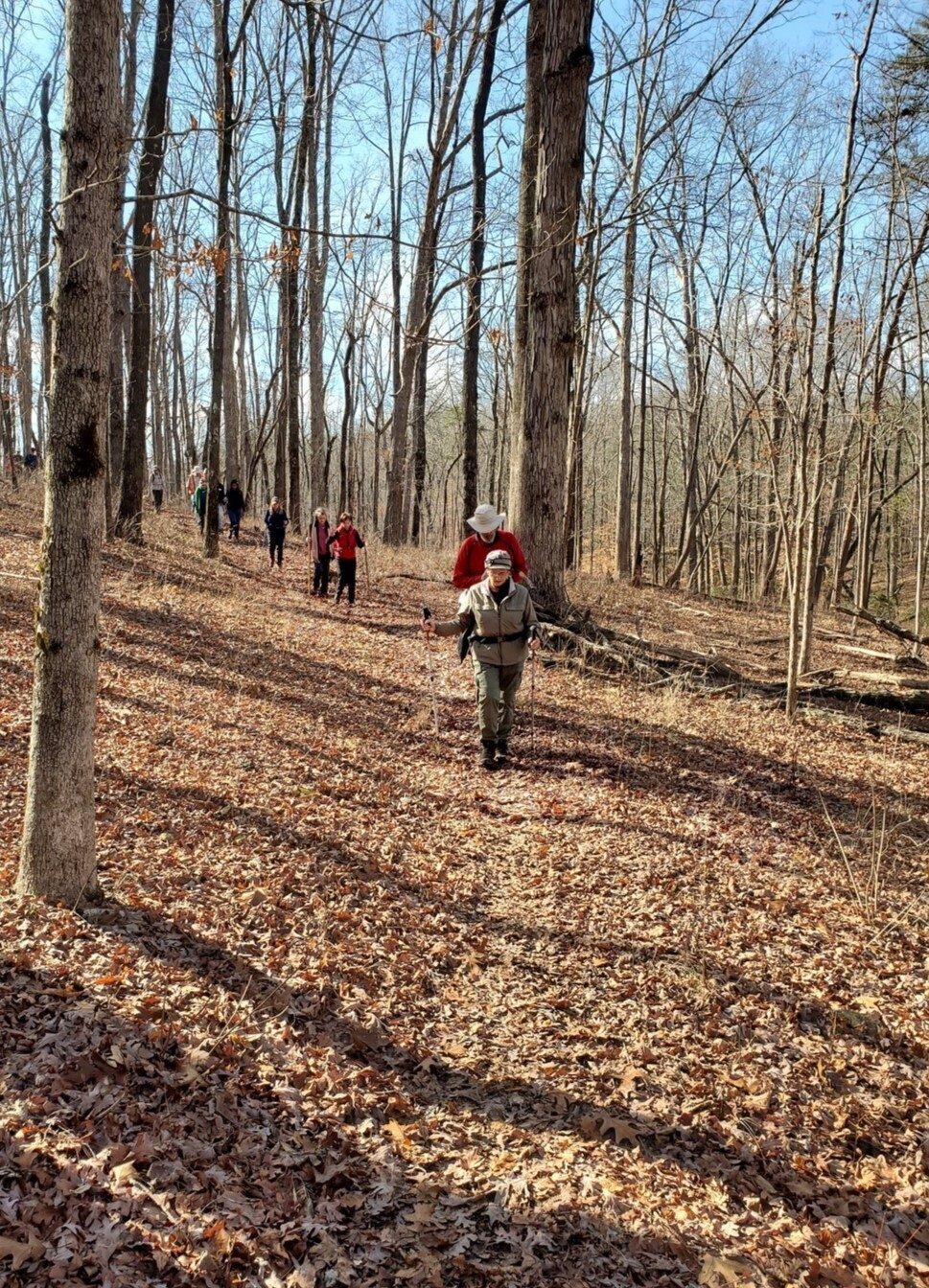 Headed back to the trailhead via Latham Cemetery Trail. .