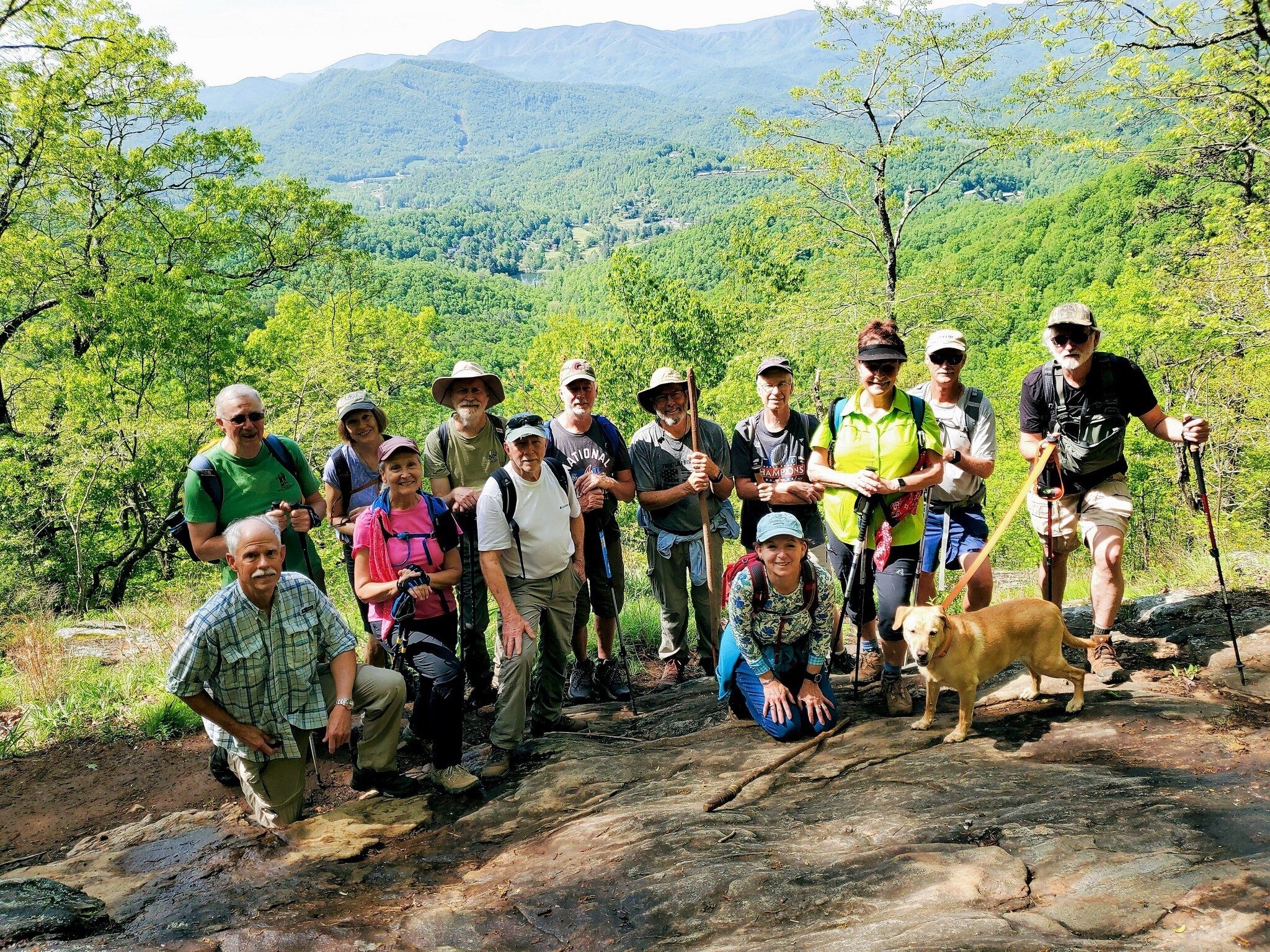 Todays Hikers on William's Pulpit (L-R) Back: Ray, Jane, Matt, Ken, Jack, Edwin, Renee, Jim, Rich; Front: Mike, Terre, Vic, Jenny & Squirt