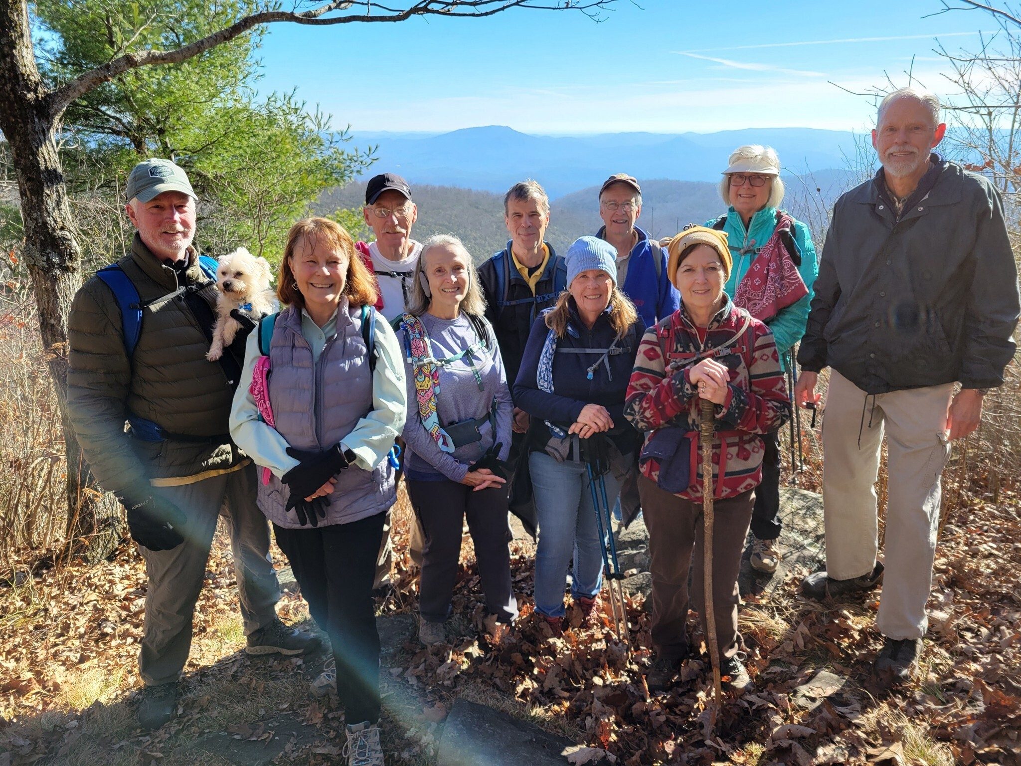 Today's hikers (L-R): Ken, Cutie Pie, Renee, Don, Terre, Gerald, Lynn, Edwin, Jenny, Pam & Mike