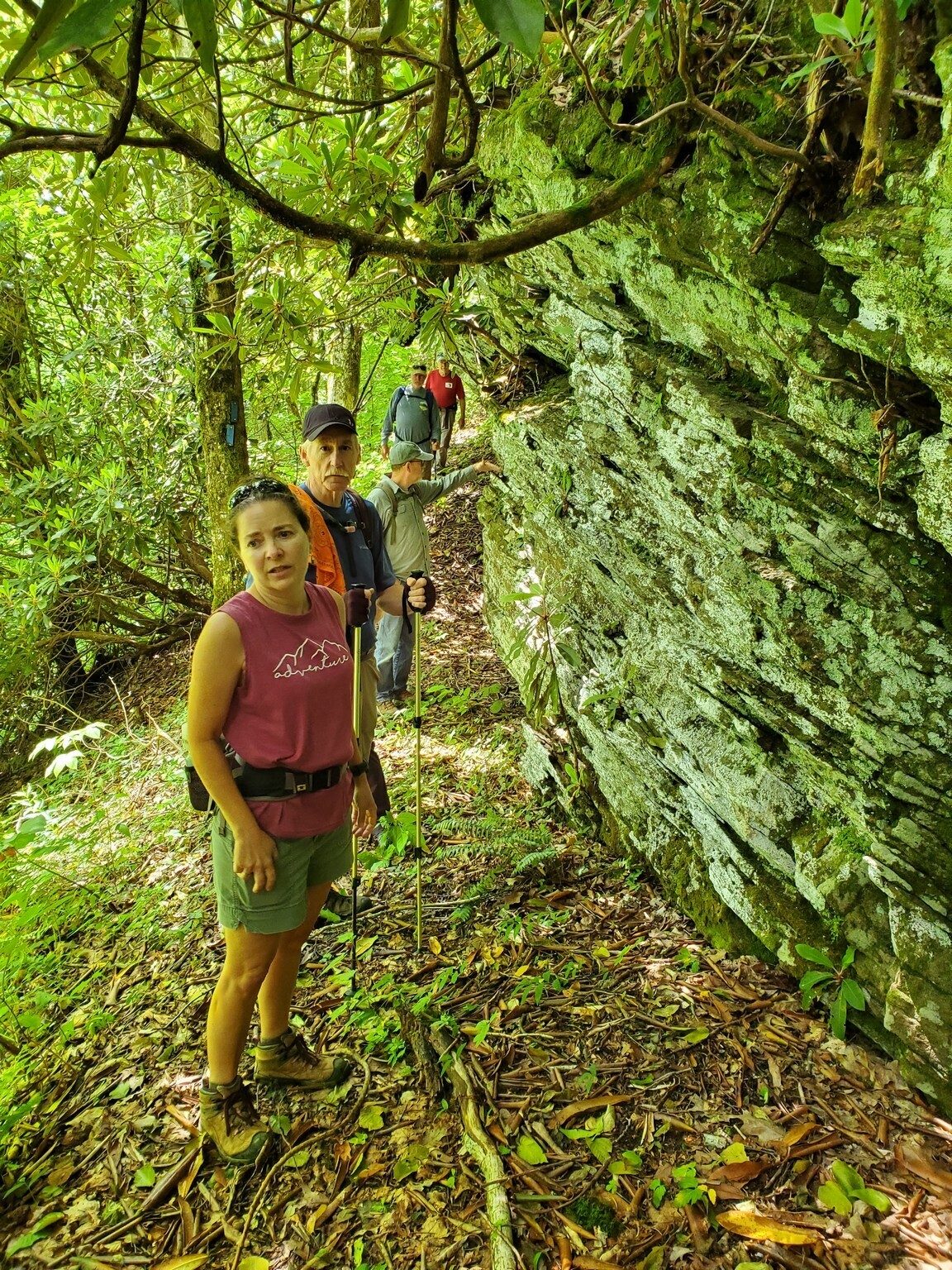 "Come on Mike!  Not another photo stop?  Nice rock formation  though".