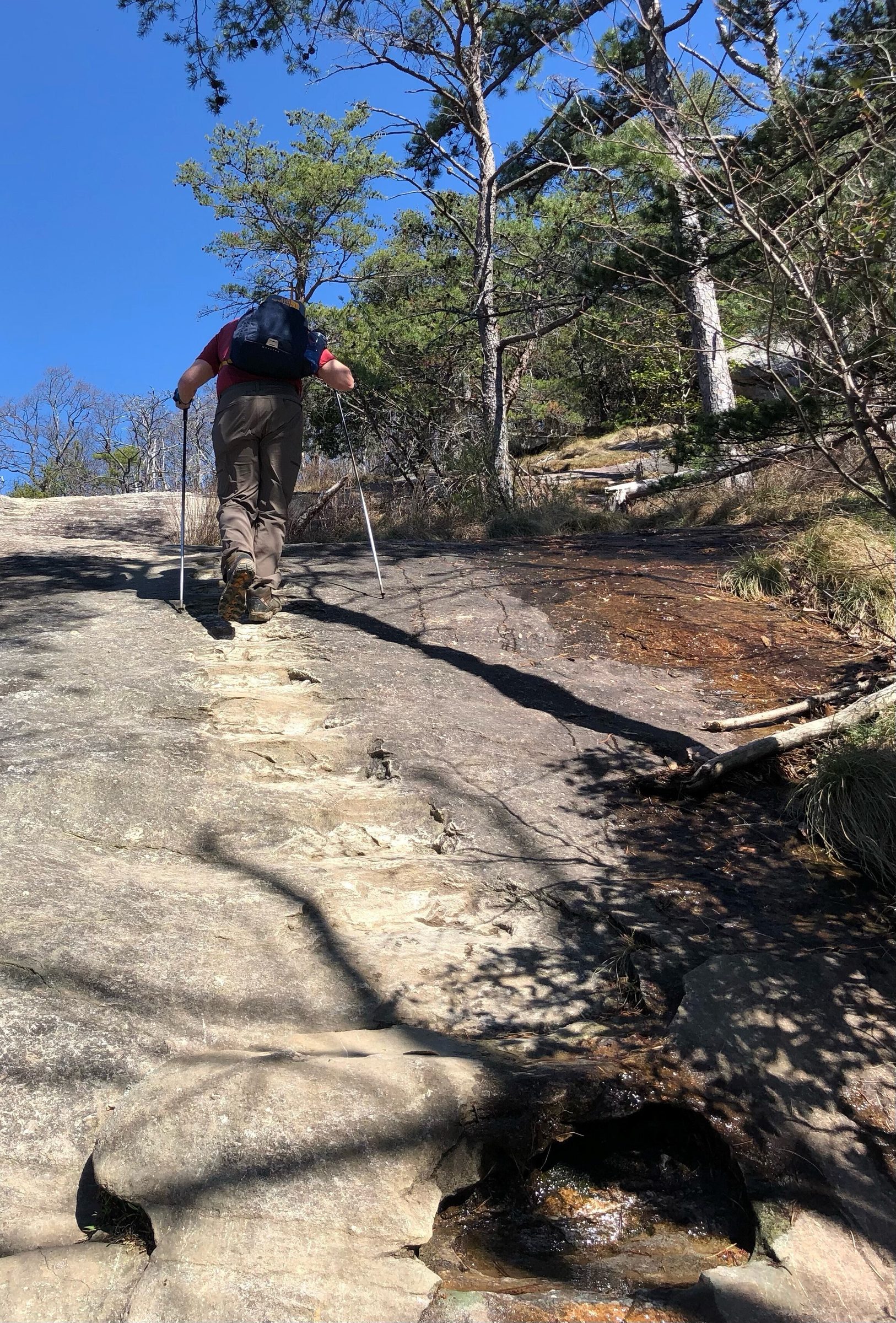Ray making the final ascent onto Governor's Rock.