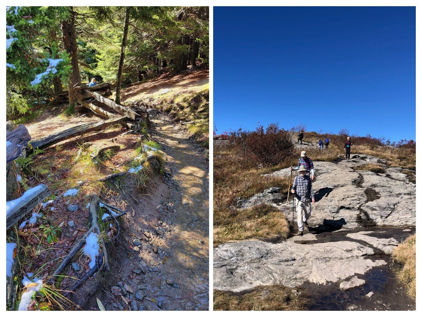 A rocky then wooded descent to finish up the hike.