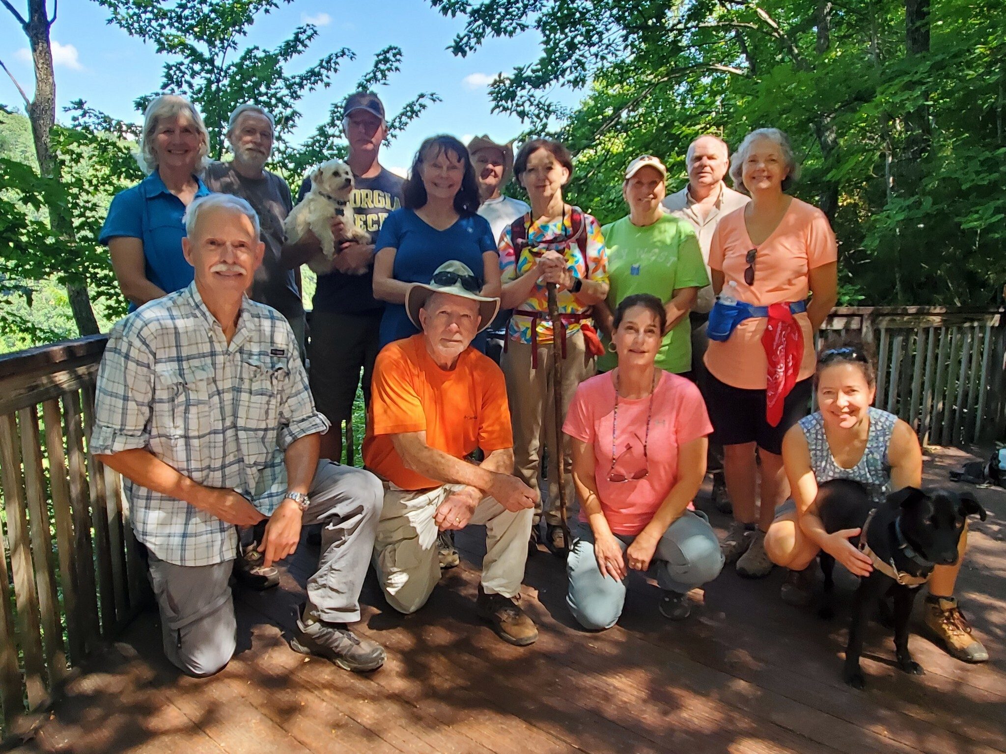 Today's Hikers (L-R) Back: Linda, Matt, Cutie-Pie, Ken, Renee, Terry, Jenny, Lynn, John & Alicia; Front: Mike, Vic, Shelia, Heather & Toby