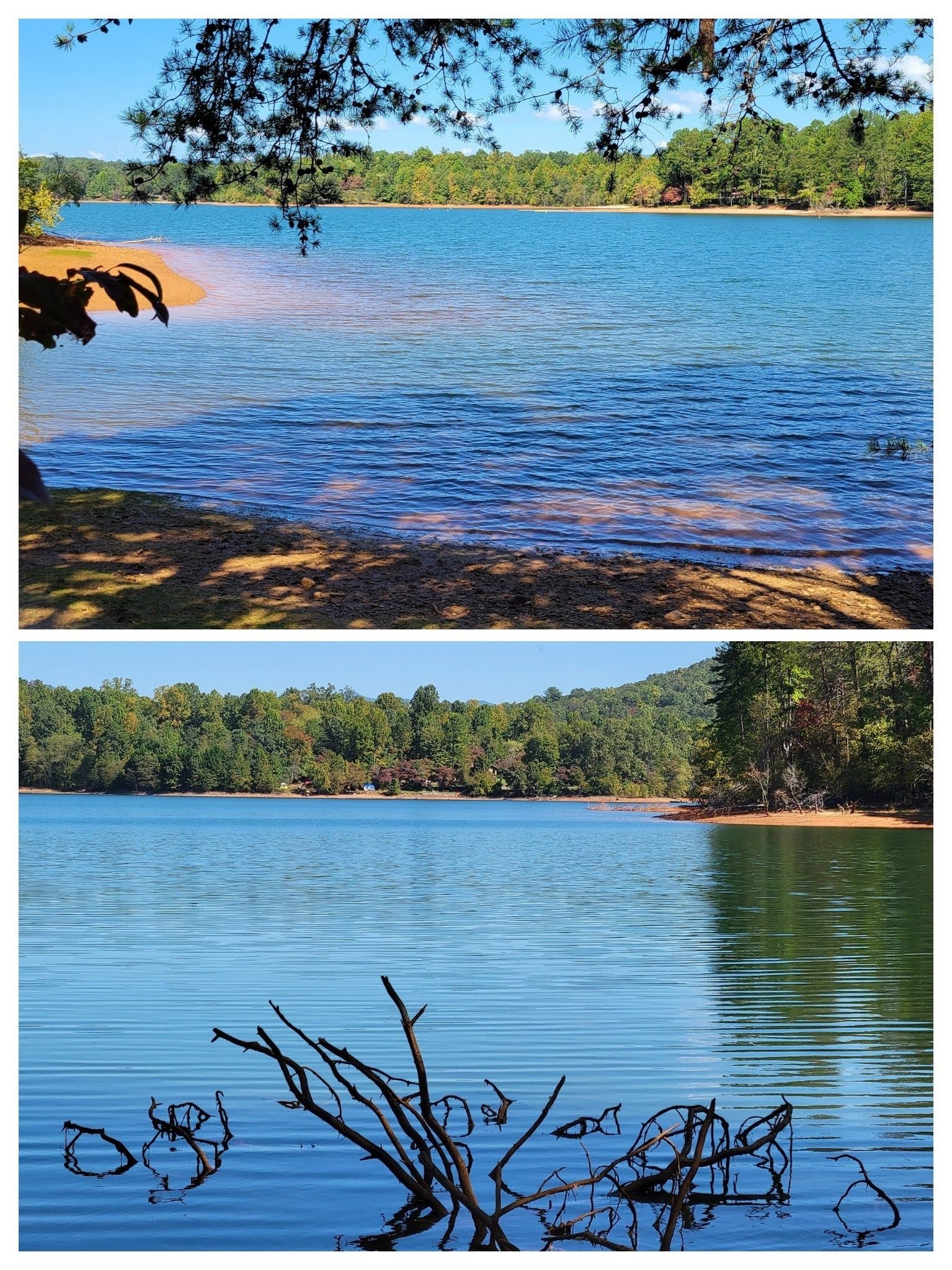 More of the few clear views of Lake Chatuge . . . the lake level always seems to be low when we visit.