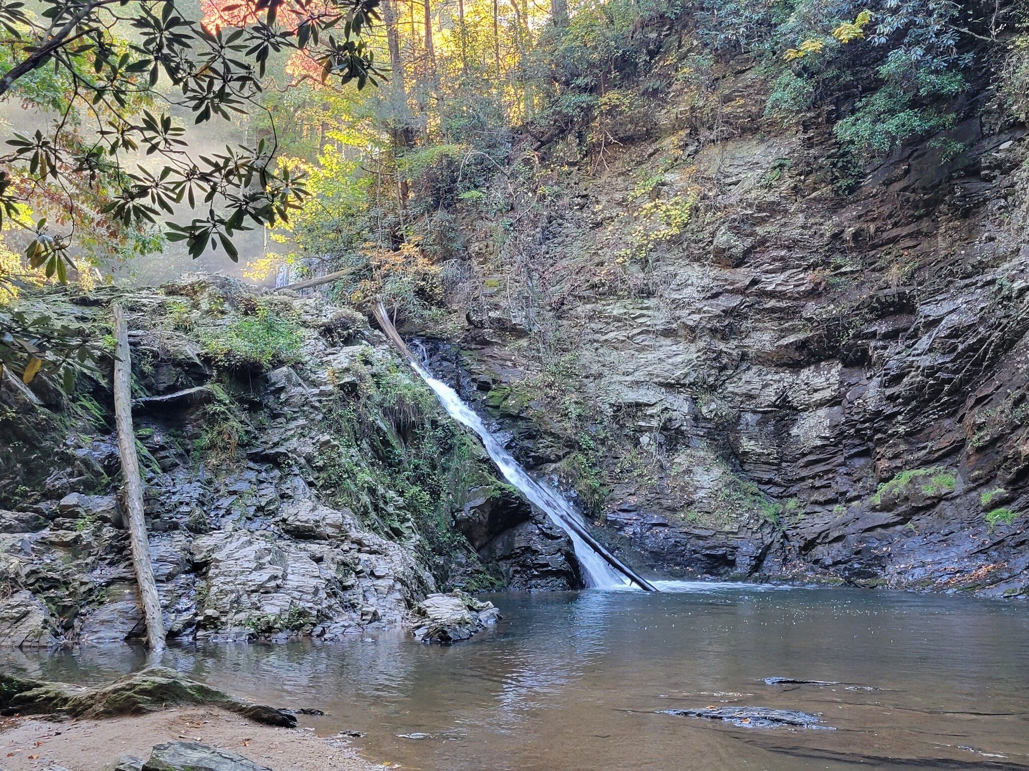 A better view of the third tier and swimming hole of Brasstown Falls.
