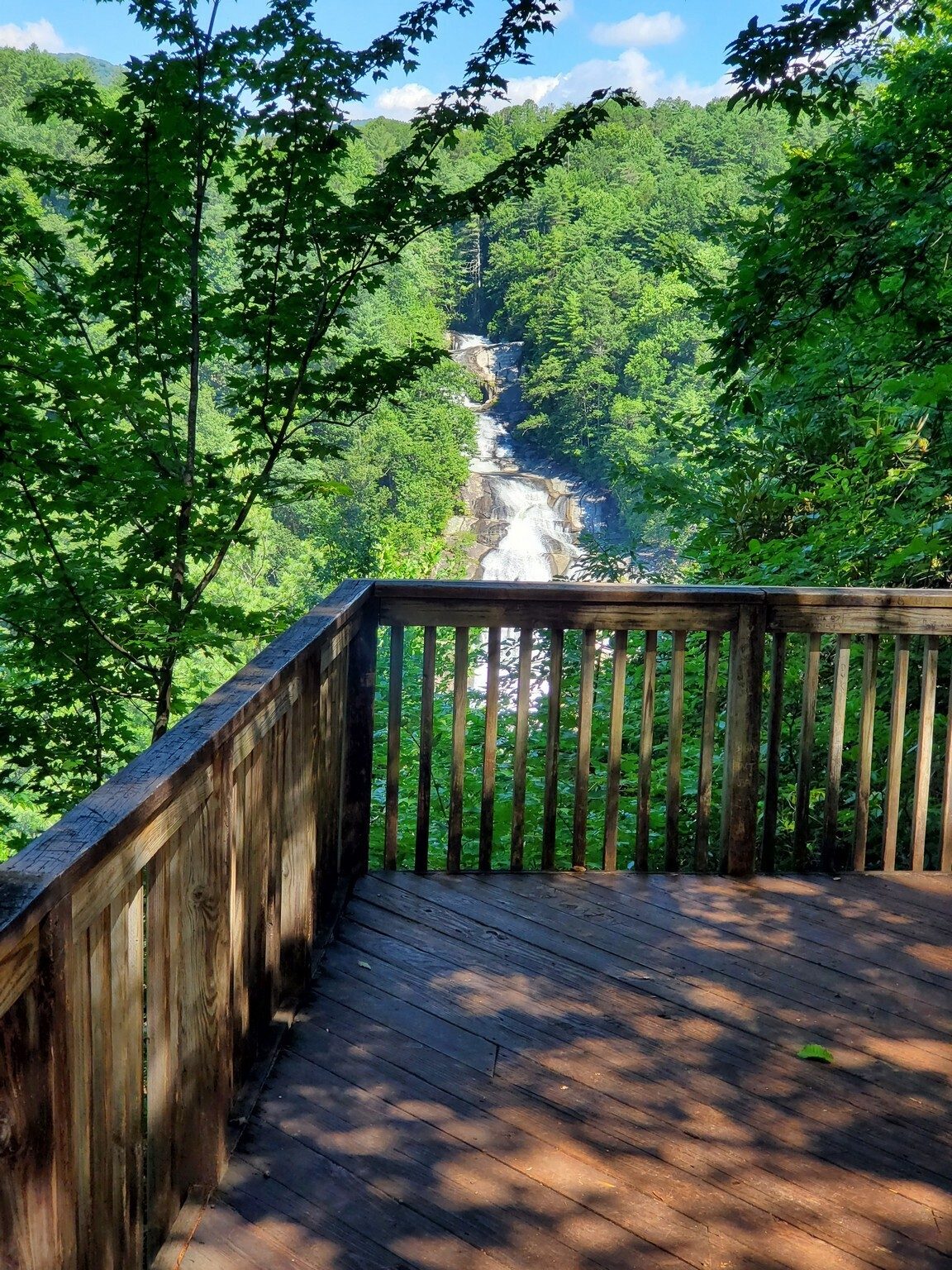A view of Lower Whitewater Falls from the observation deck.