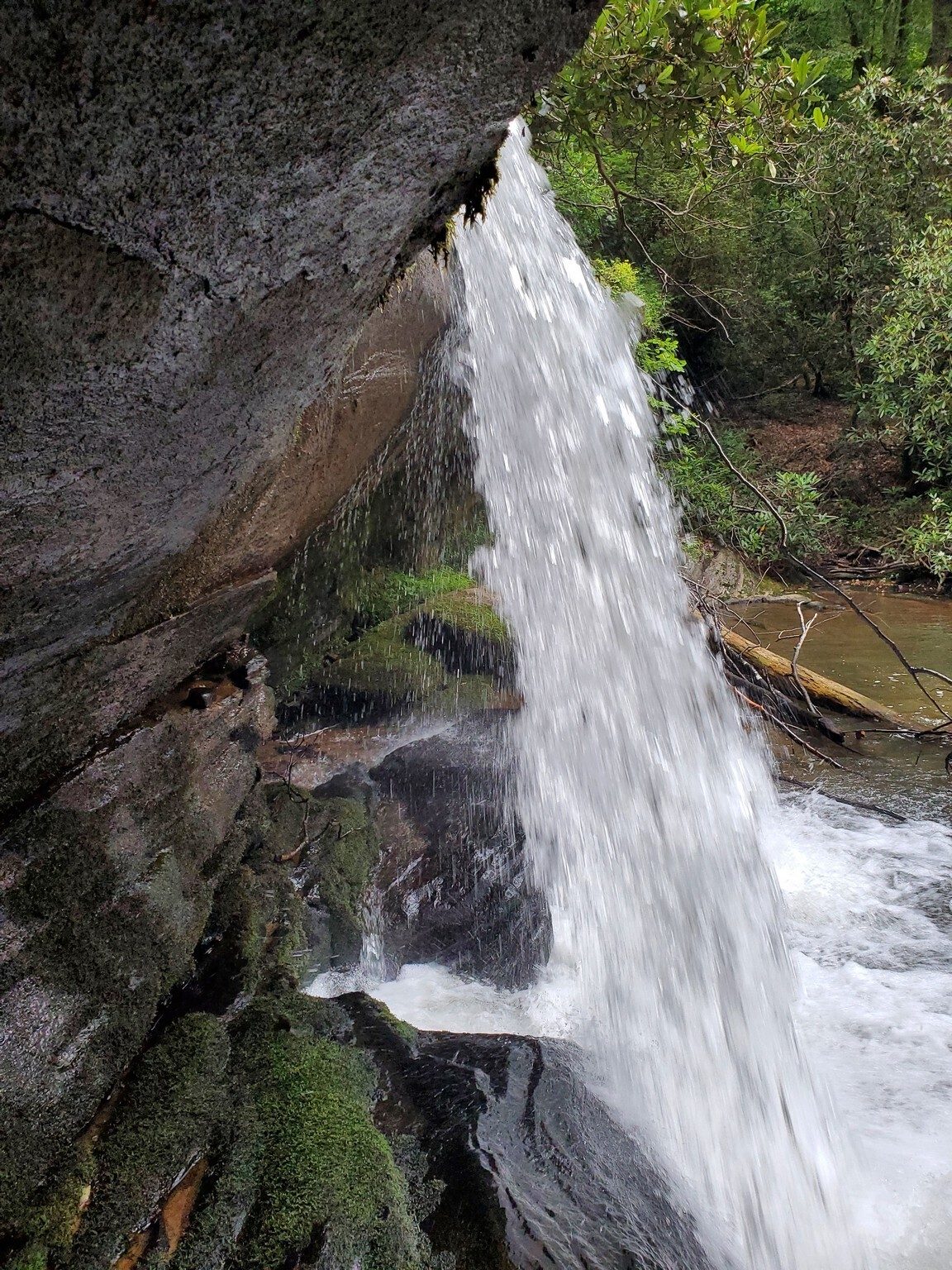 You can get up close with the lower section of this falls.  Just watch out for slippery rocks.