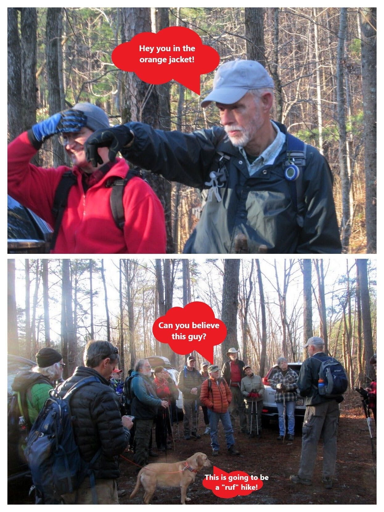 A pre-hike briefing and introductions. . . really?