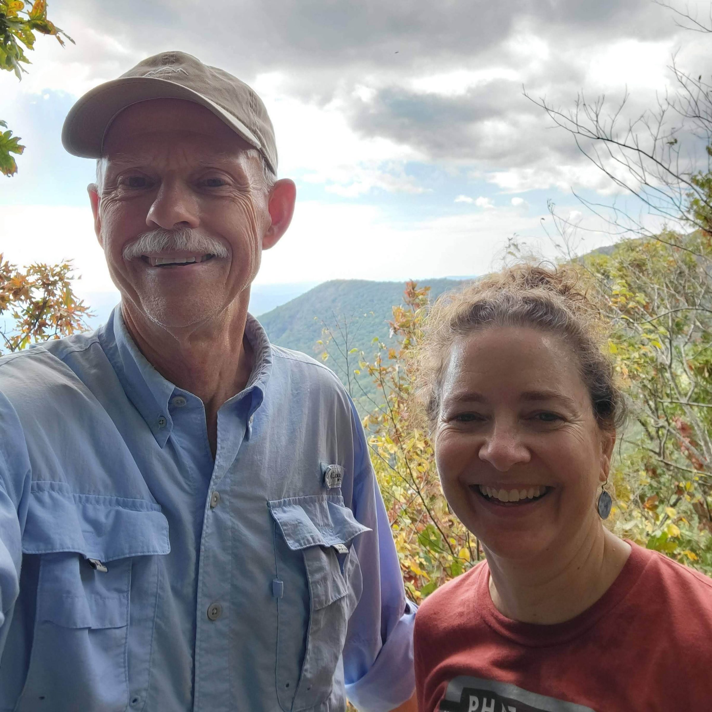Heather and I taking a selfie along Wildcat Mtn. with Cowrock Mtn. in the background