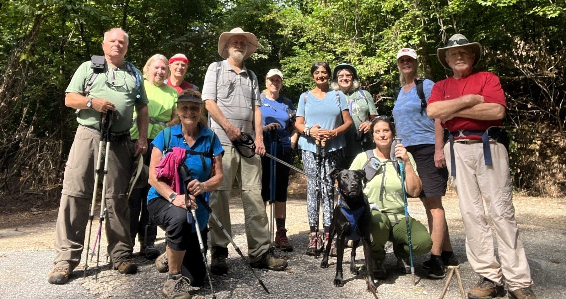 Today's Hikers (L-R) John, Angela, Ray, Renee, Matt, Lynn, Gita, Stephanie, Shelia and Toby,Teresa & Vic.
