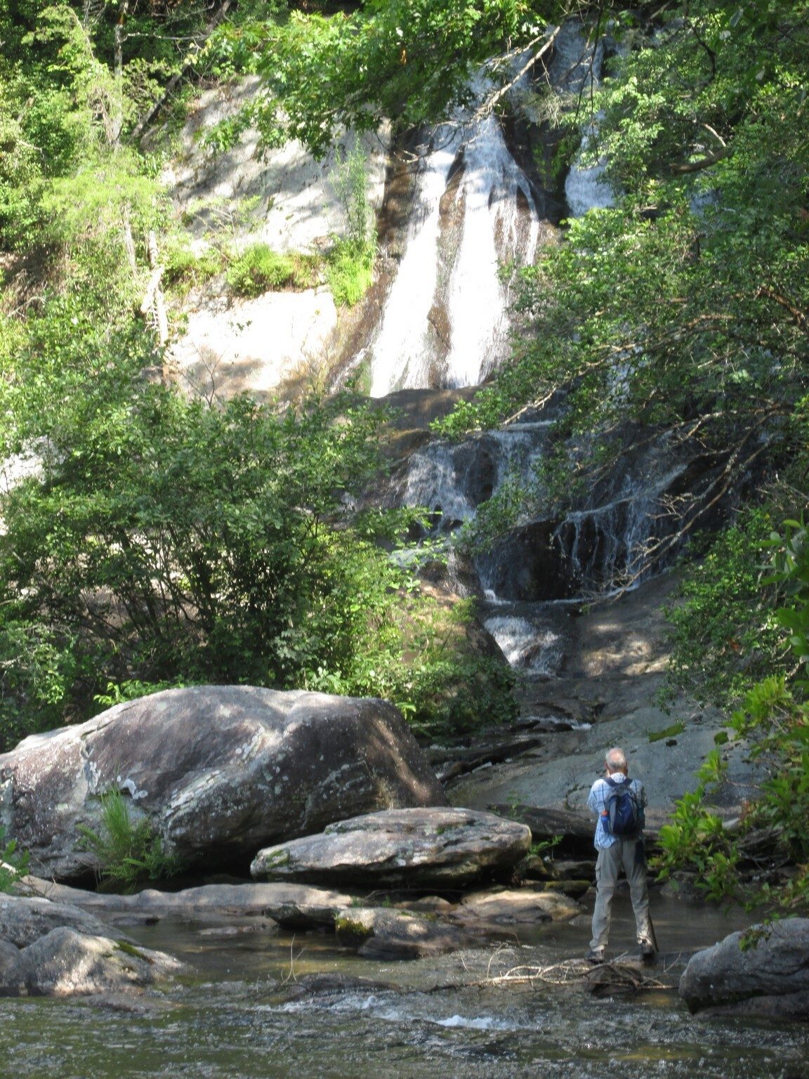 Some balding old guy taking a photo of Dicks Creek Falls.