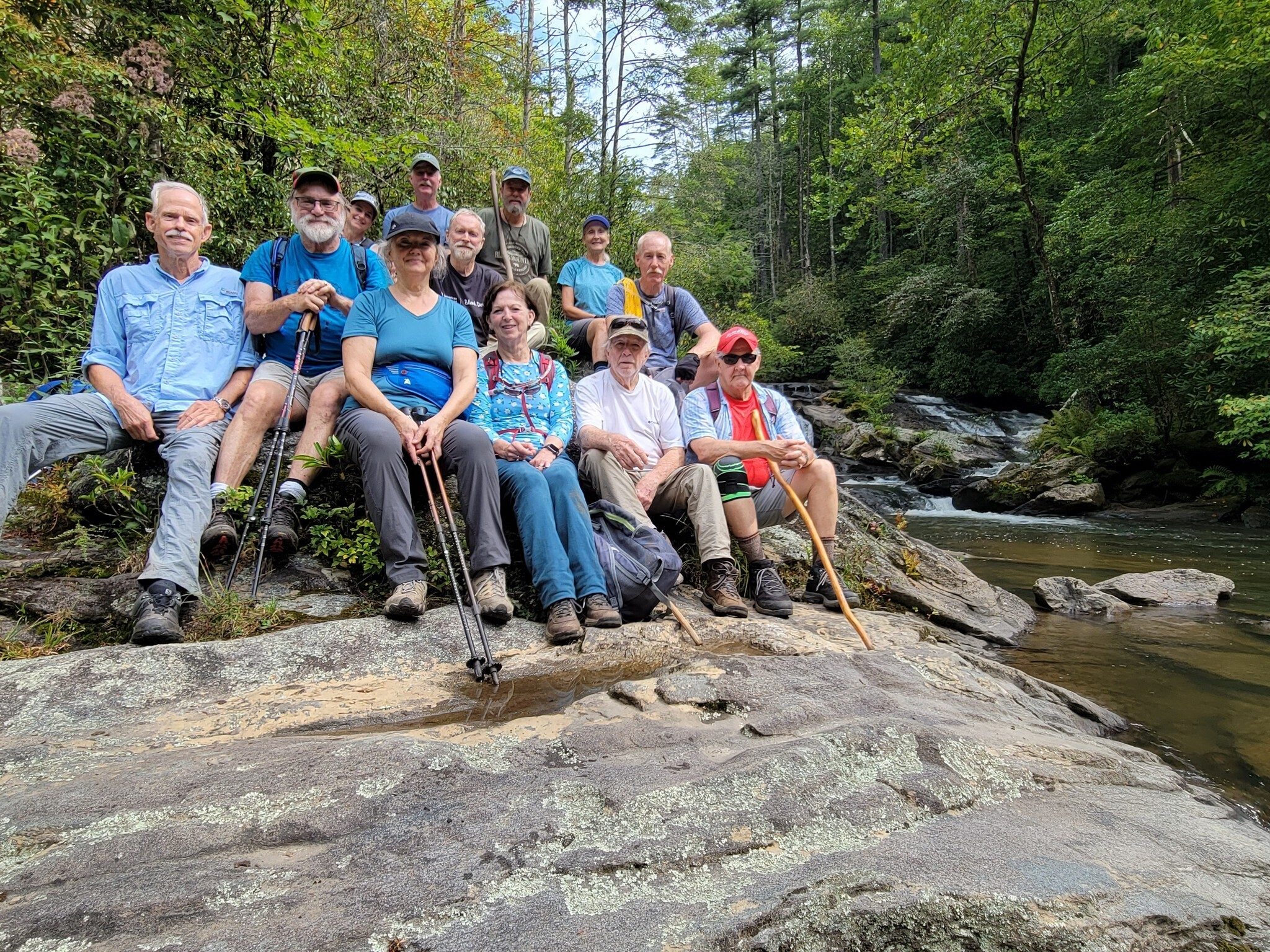 How many grumpy old men can you count in today's hikers (L-R) Back: Mike, Jack T., Shelia, Ken, Matt, Jack W., Terre & Don; Front: Alicia, Jenny, Vic & Terry.