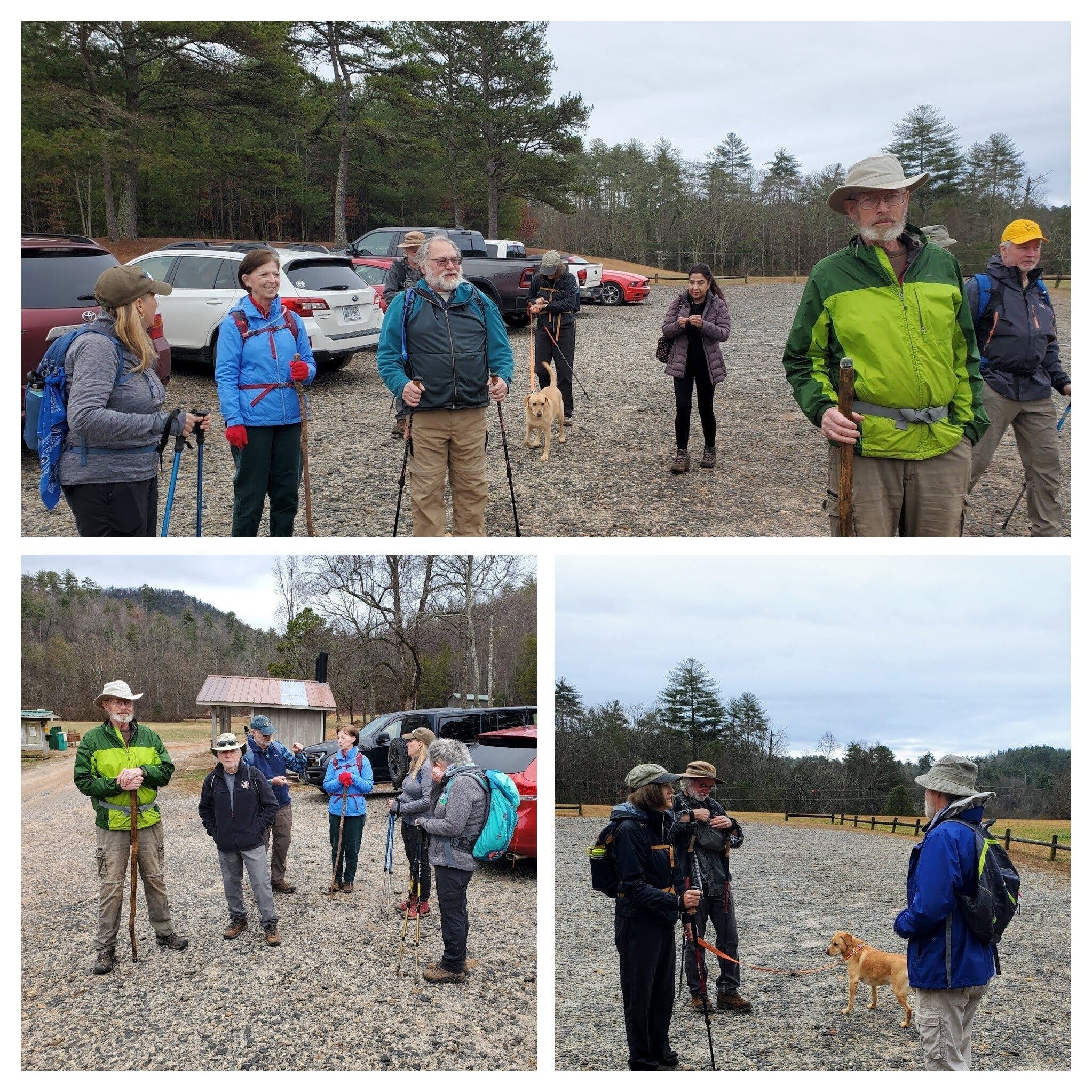 Getting ready. More hikers than expected on a potentially rainy day.