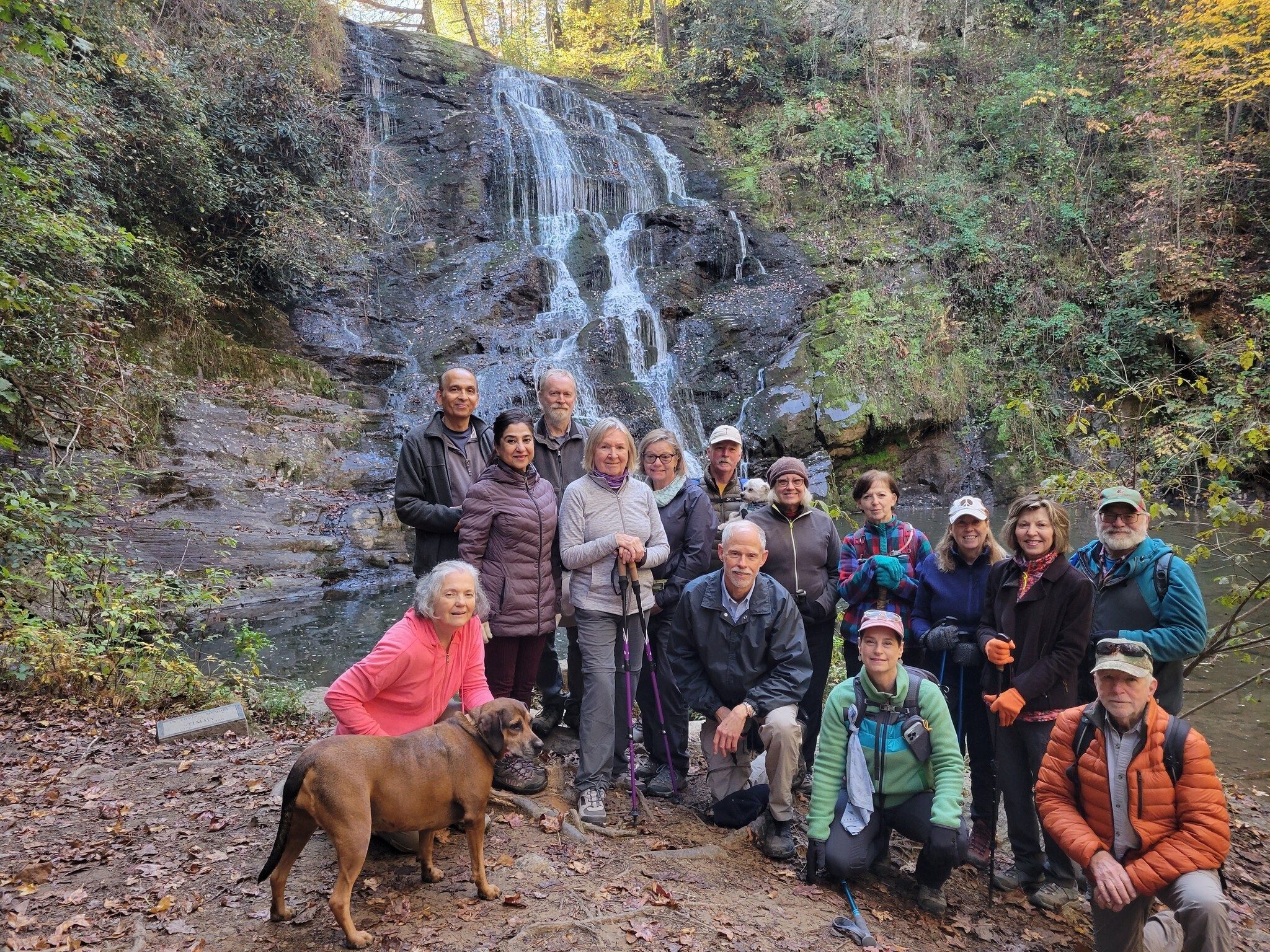 Today's Hikers (L-R) Back: Shri, Trushna, Matt, Angela, Loretta, Ken & Cutie Pie, Stephanie, Jenny, Lynn, Allyson & Jack; Front: Alicia & Ginger, Mike, Shelia and Vic.