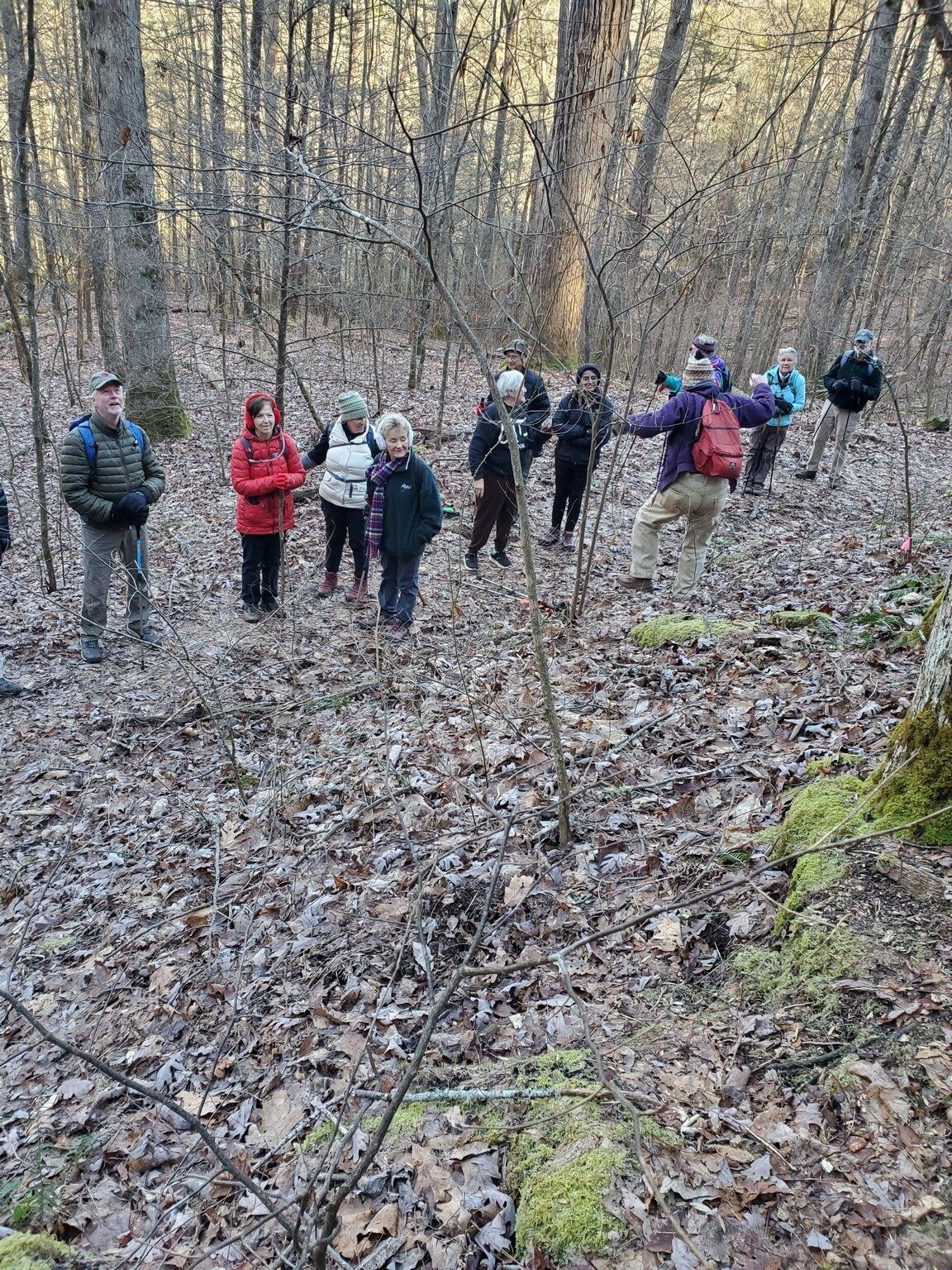 You put your left foot out . . . Bruce O'Connor teaching our hikers a new dance.