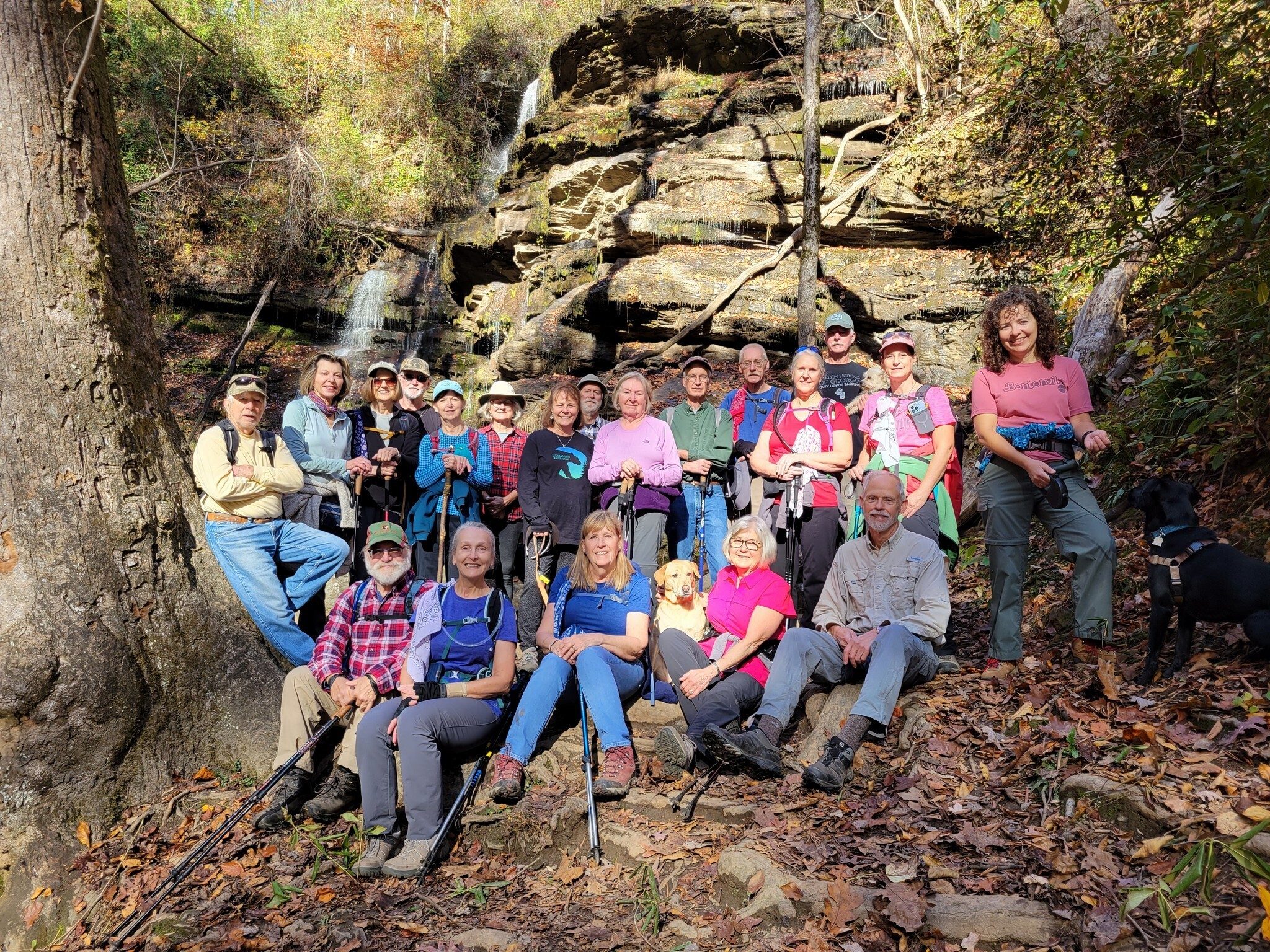 Today's Hikers (L-R) Back: Vic, Allyson, Jane, Rich, Jenny, Cindy, Renee, Matt, Angela, Edwin, Don, Betty, Ken, Cutie Pie, Shelia, Heather & Toby; Front: Jack, Terre, Lynn, Squirt, Pam & Mike.