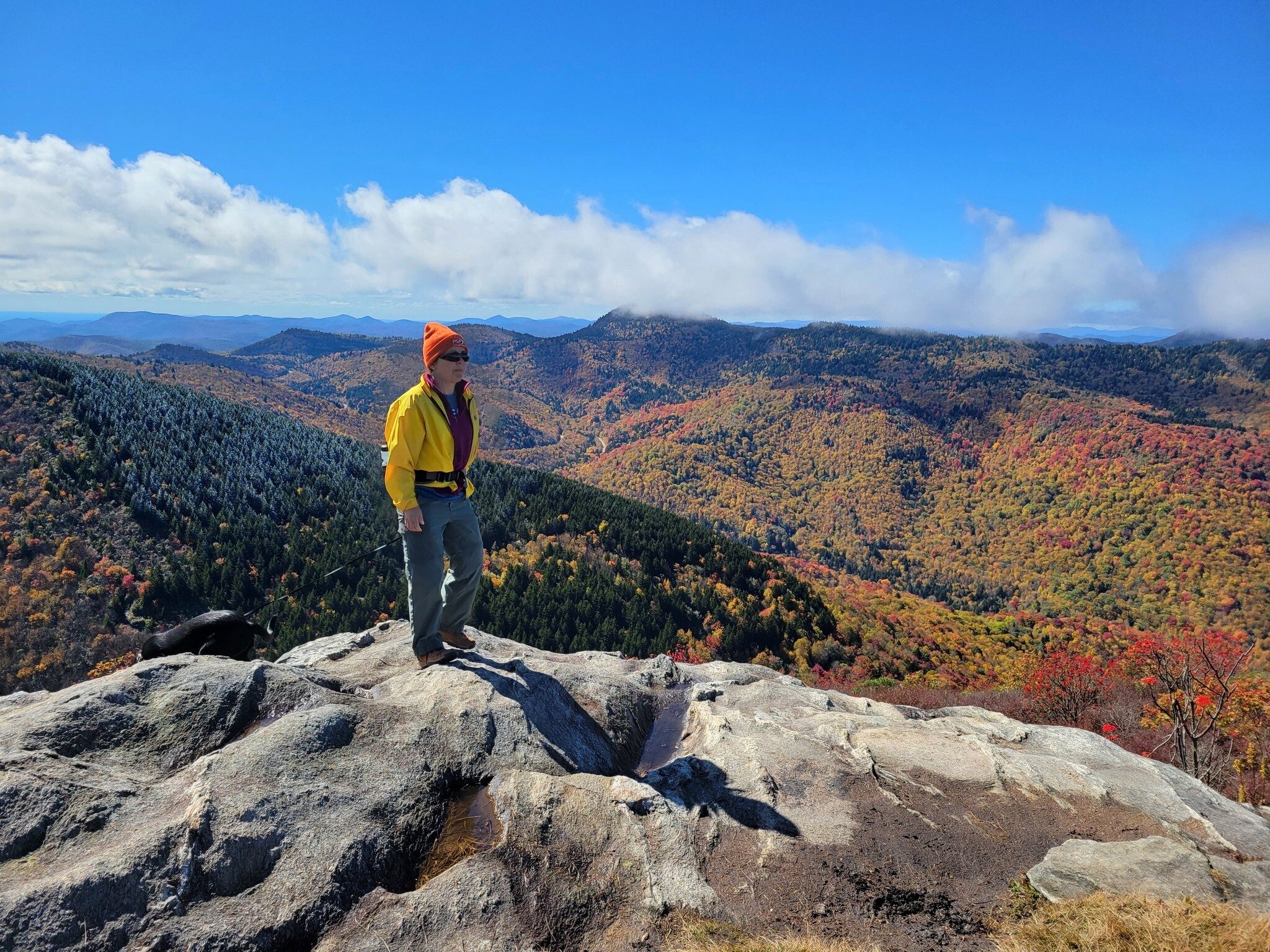 Heather checking out the view from Sam Knob.
