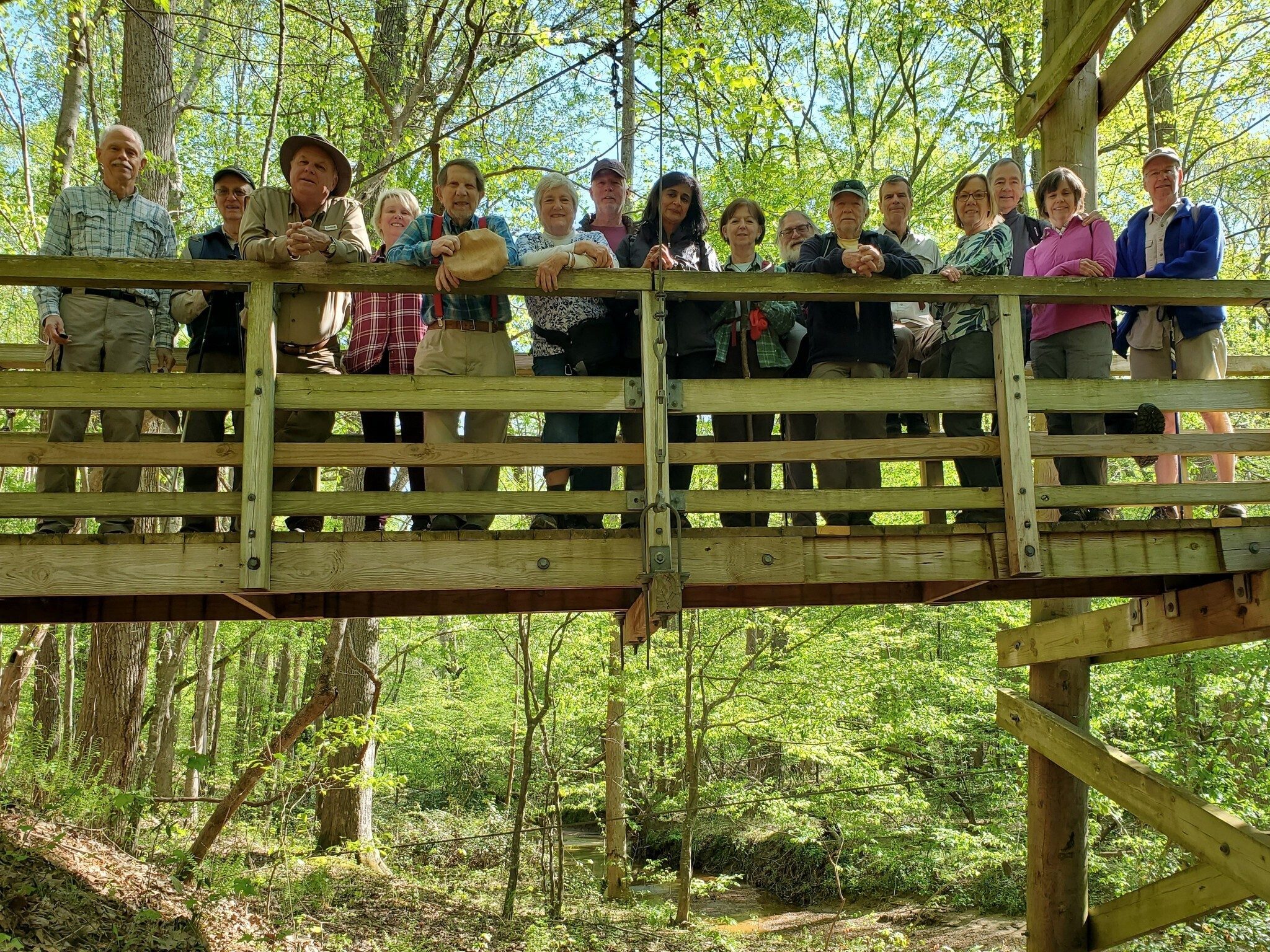 Today's hikers: (L-R): Mike, Ray, John, Sue, Bruce, Jeanne, Ken, Gita, Jenny, Jack, Vic, Gerald, Doris, Charles, Beth & Edwin.
