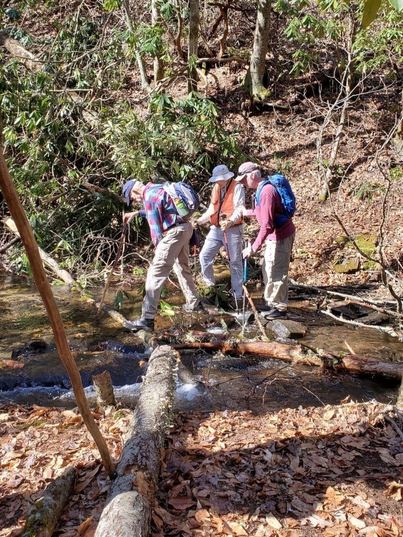 But others felt more comfortable crossing through the water.