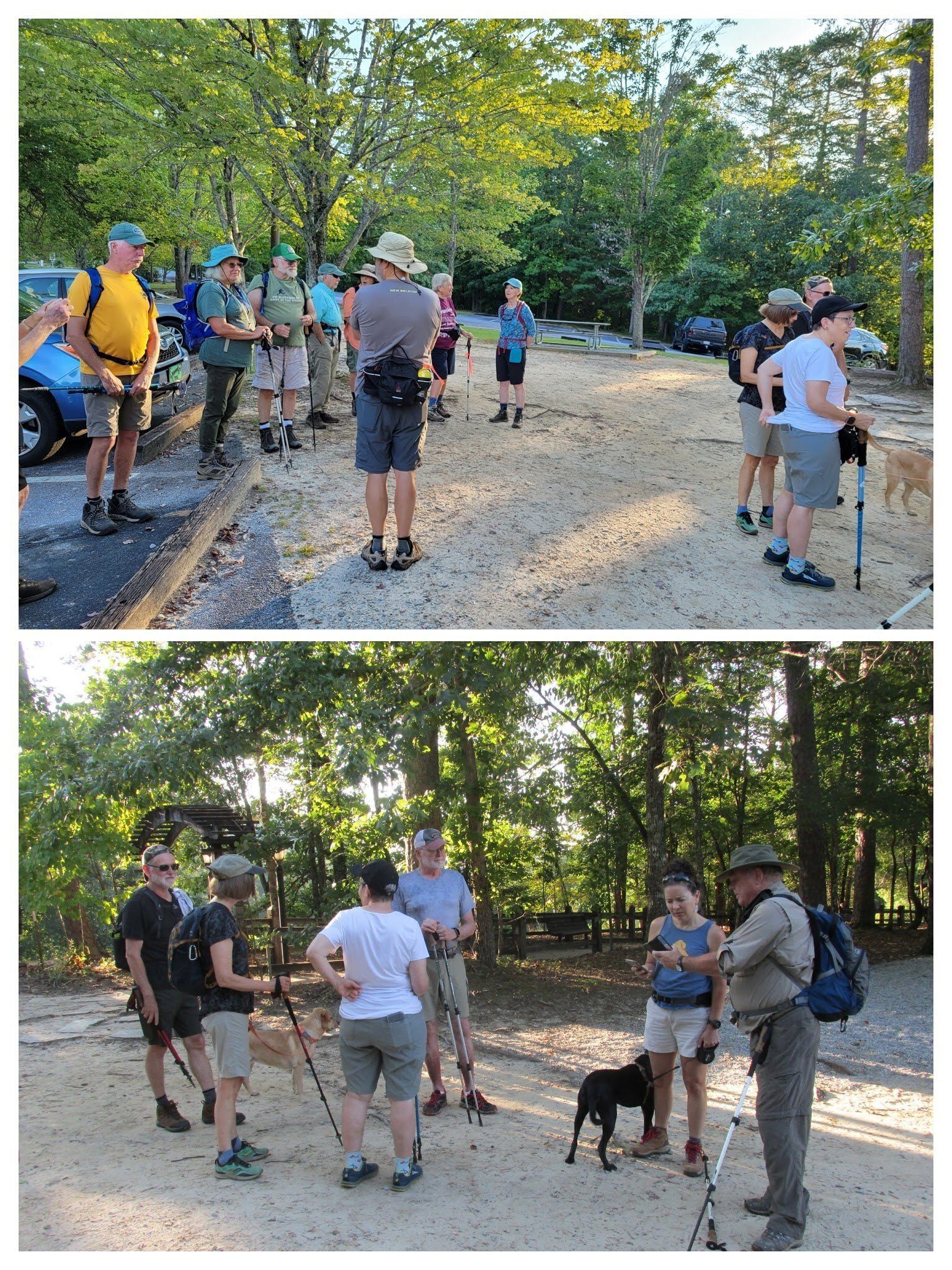 Getting ready at the trailhead at Tallulah Gorge State Park.