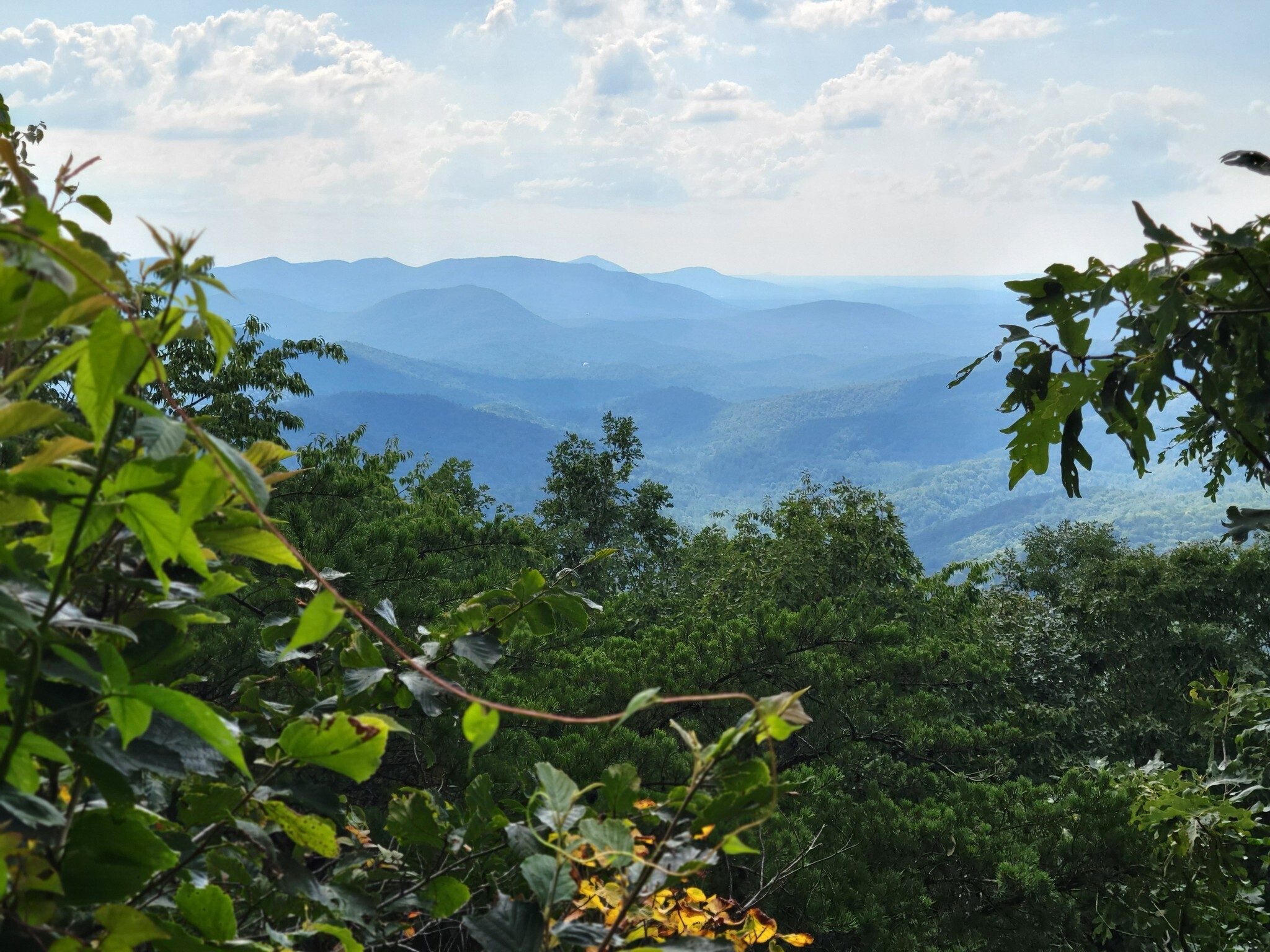 A first view of the mountains to the east from an overlook prior to Preacher's Rock.