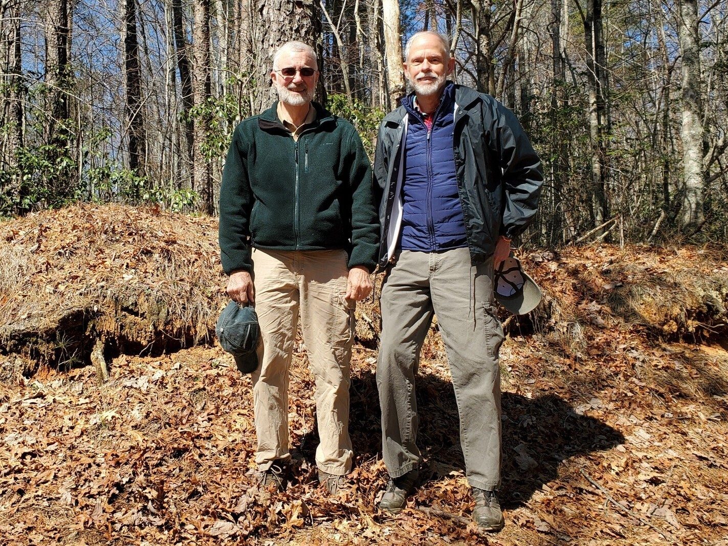 Today's hikers (L-R): Ray & Mike . . . that is the not so impressive Raper Mtn behind us.