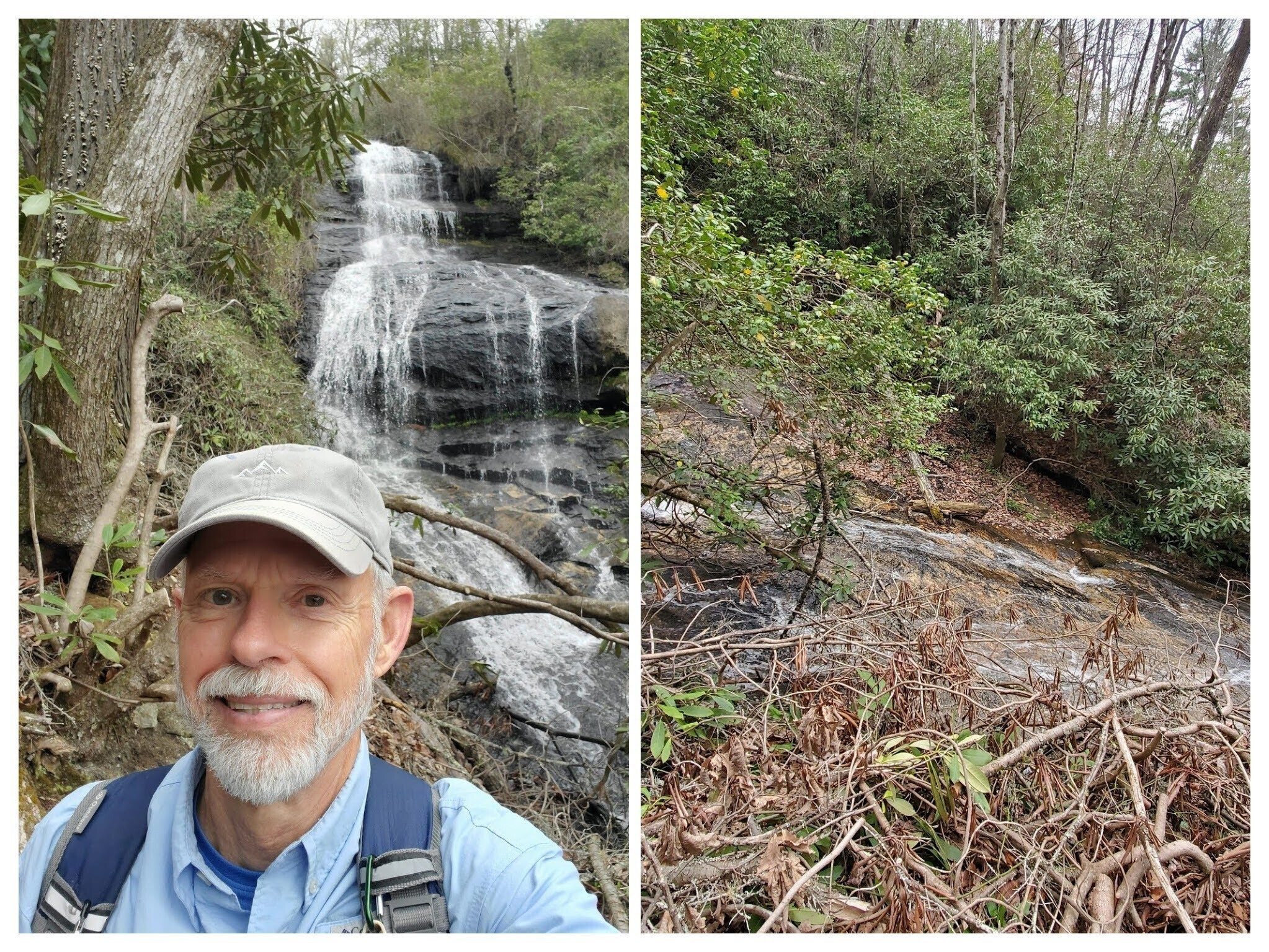 It was worth the scramble to the bottom of the falls with a steep "slide" continuing on below.