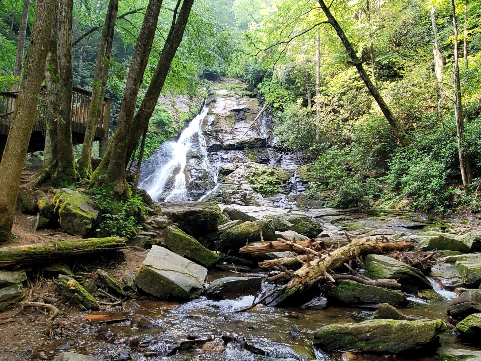 Then onto the High Shoals Falls.  Photo taken downstream looking up toward the falls.