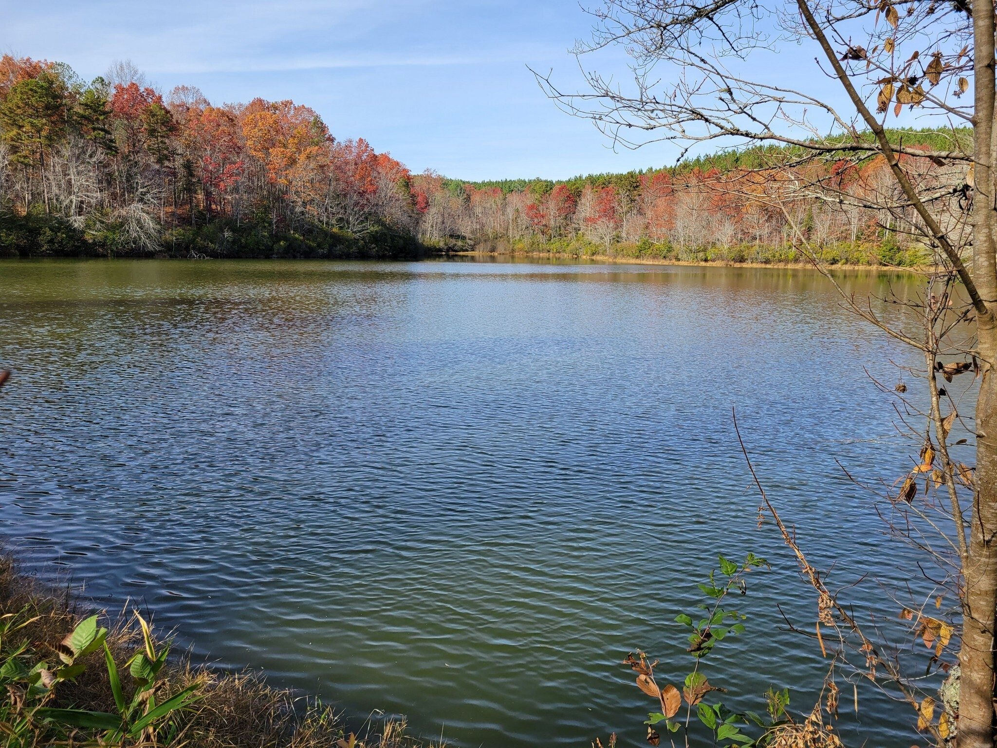 Closing the loop on our second hike, we pass by the Walhalla Reservoir.