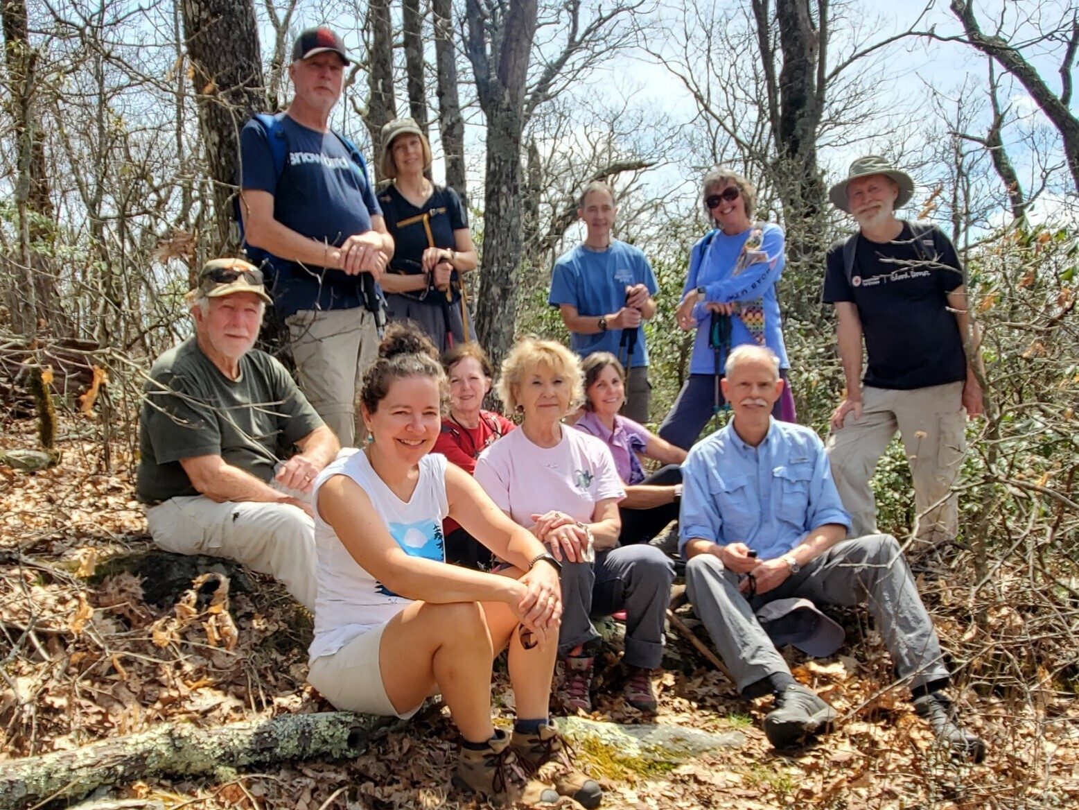 Our Little Fishhawk Mtn Hikers (L-R): Vic, Ken, Heather, Jane, Jenny,  Beth, Charles, Londa, Mike & Matt.