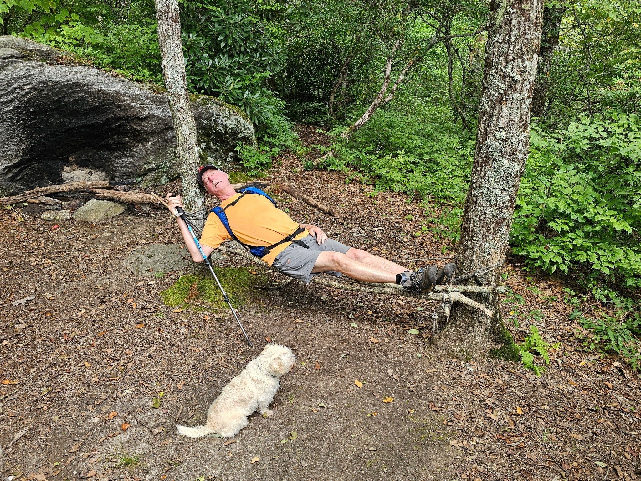 A nice campsite nearby. Come on Ken, we've got to get moving.