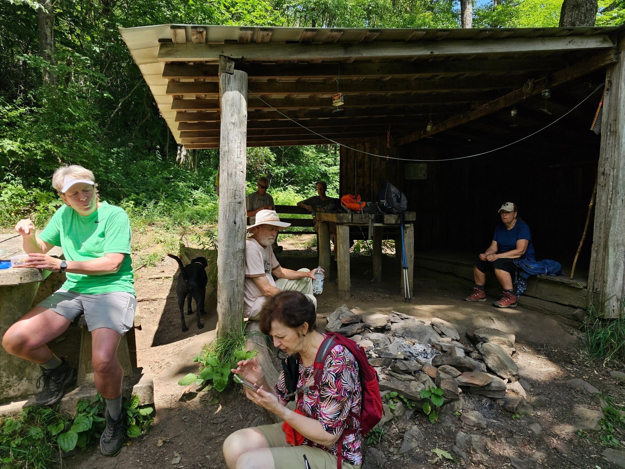 Just taking it easy at the Siler Bald Shelter.