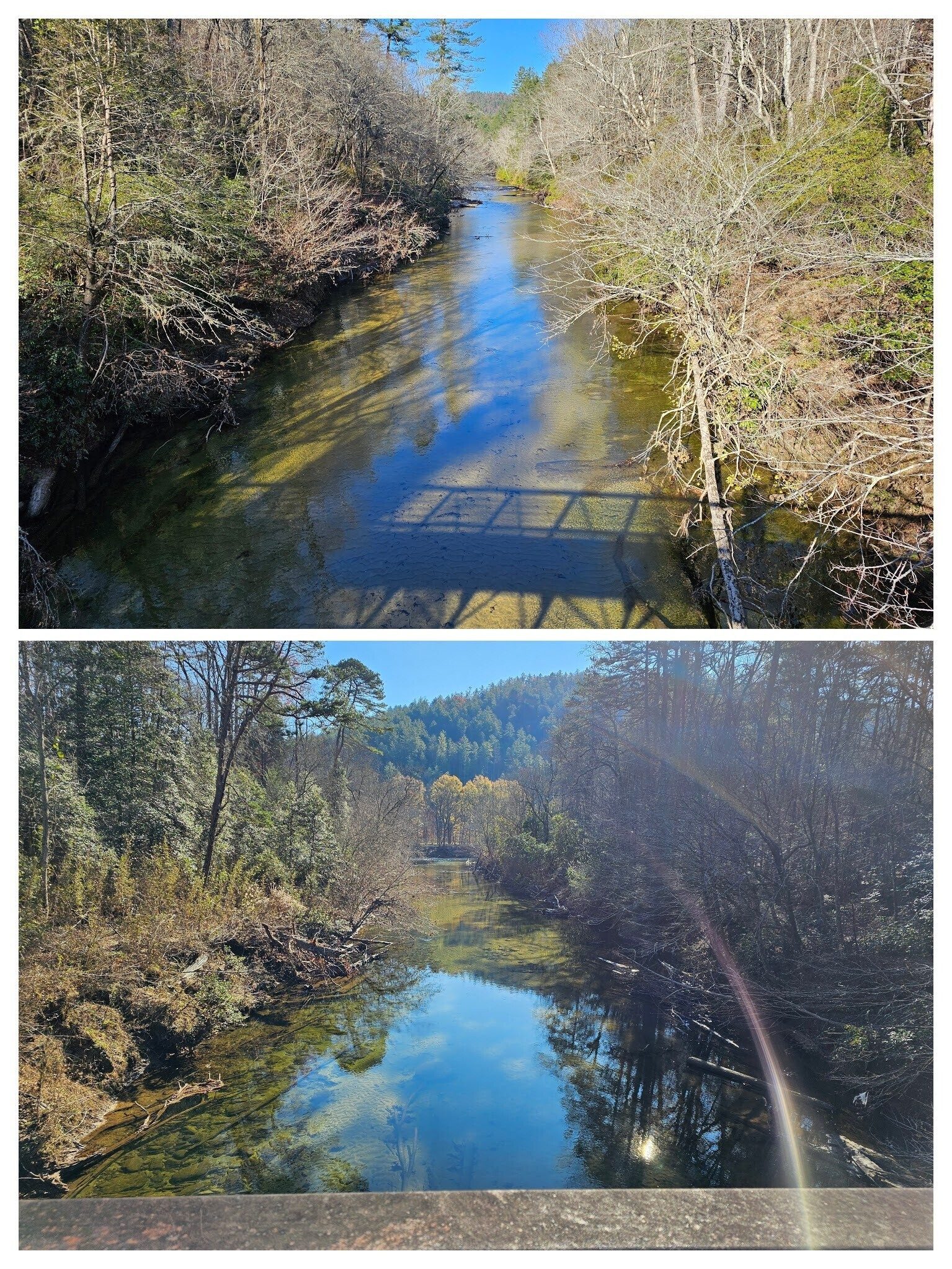 Looking up and down the West Fork of the Chattooga River.