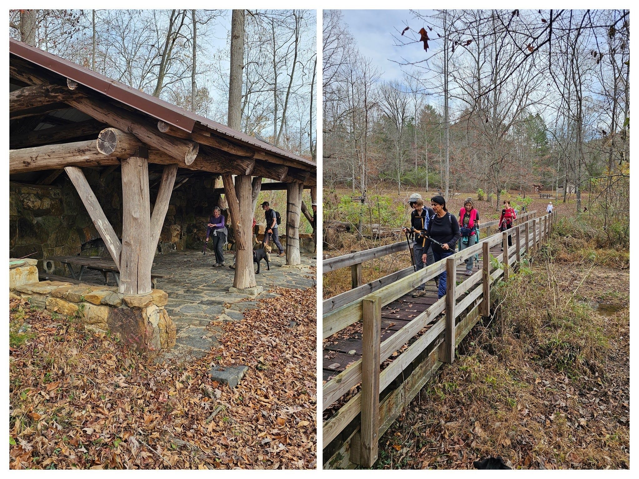 Let's take the trail by the old picnic shelter on Nancytown Lake.