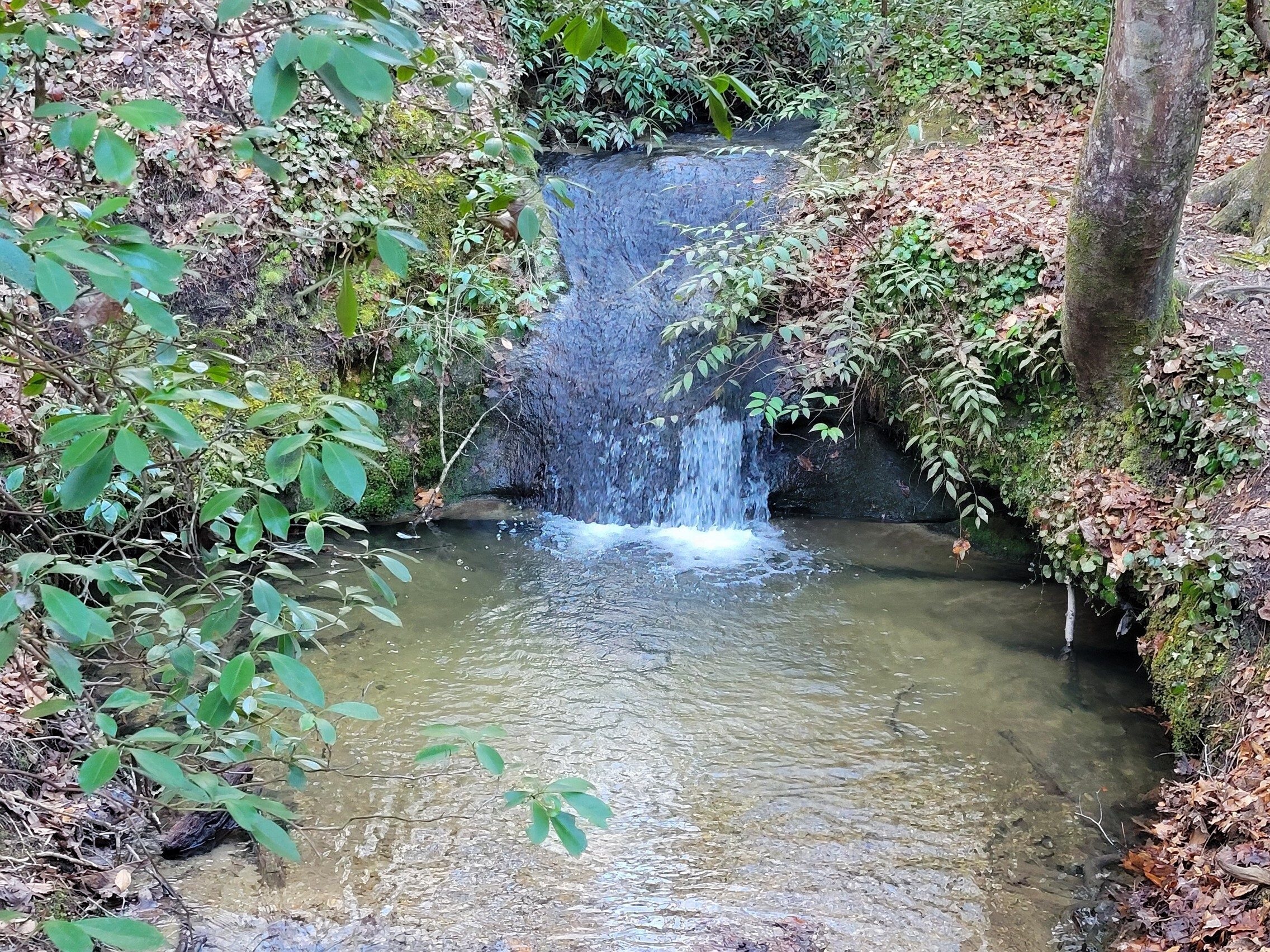 A very small waterfall along the way.