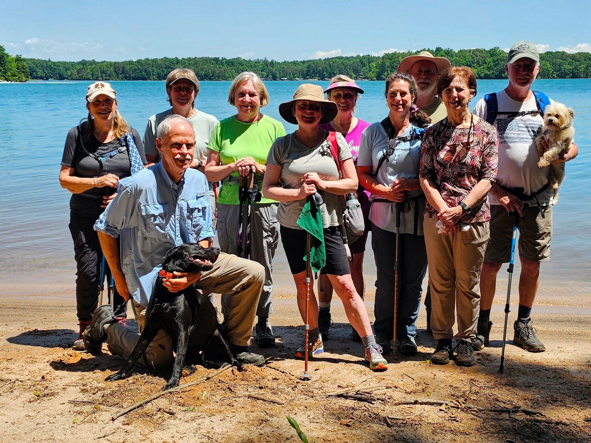 Today's Hikers (L-R): Lynn, Mike with Toby, Kim, Angela, Bobbie, Sue, Shelia, Matt, Jenny & Ken with Cutie Pie.