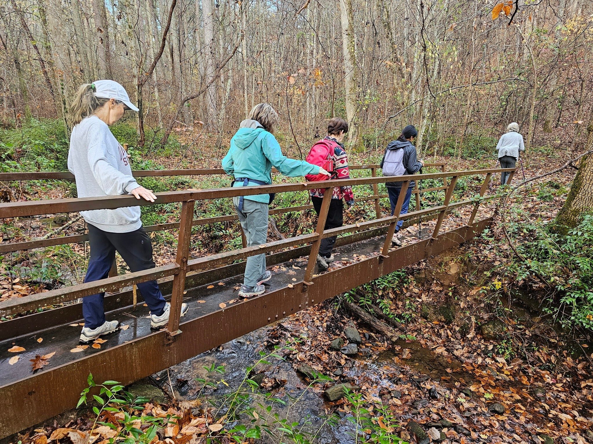 One of several bridges, all in good condition, but a bit wet and slippery.