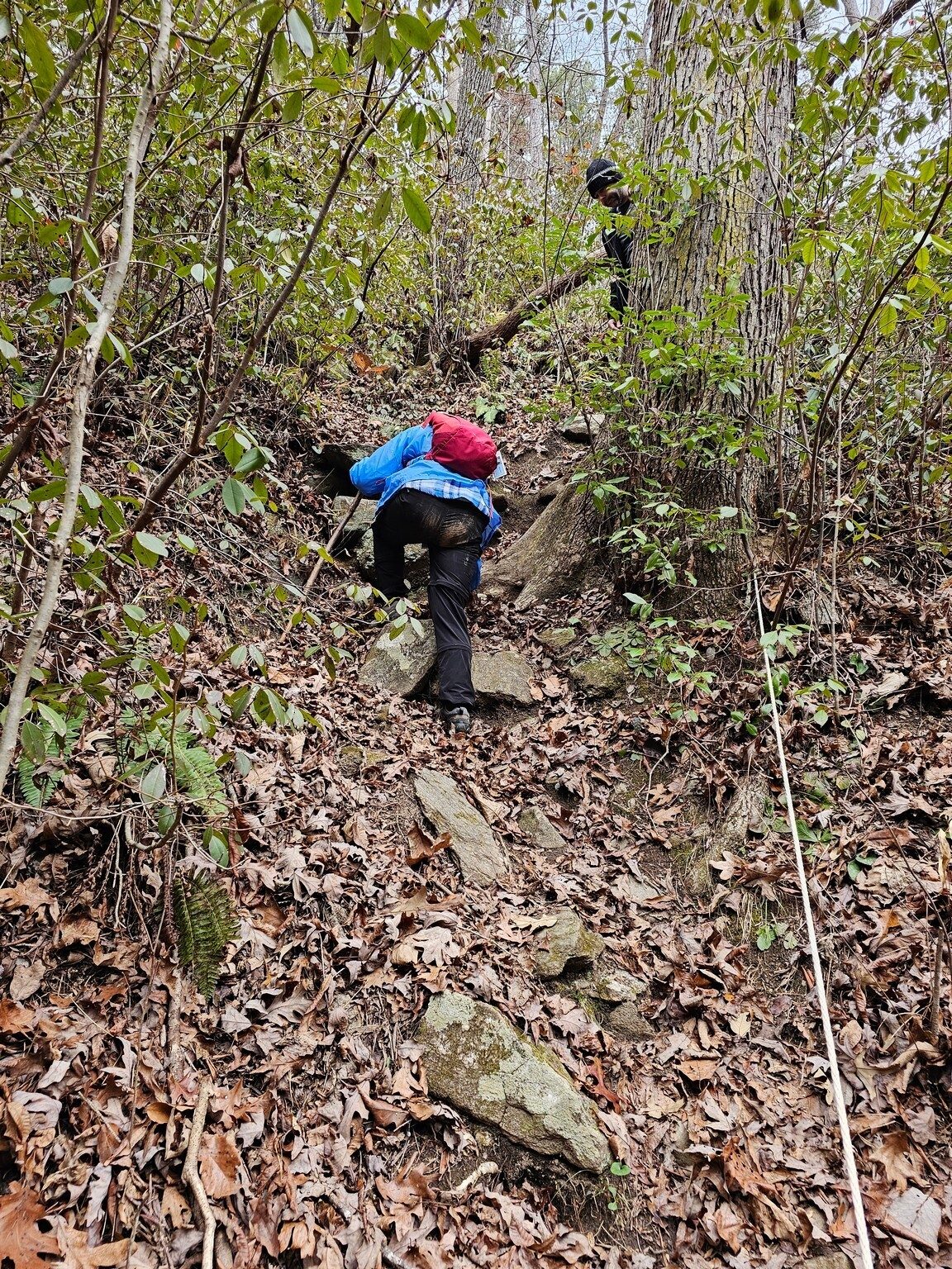 Its still a challenging climb up from the falls.