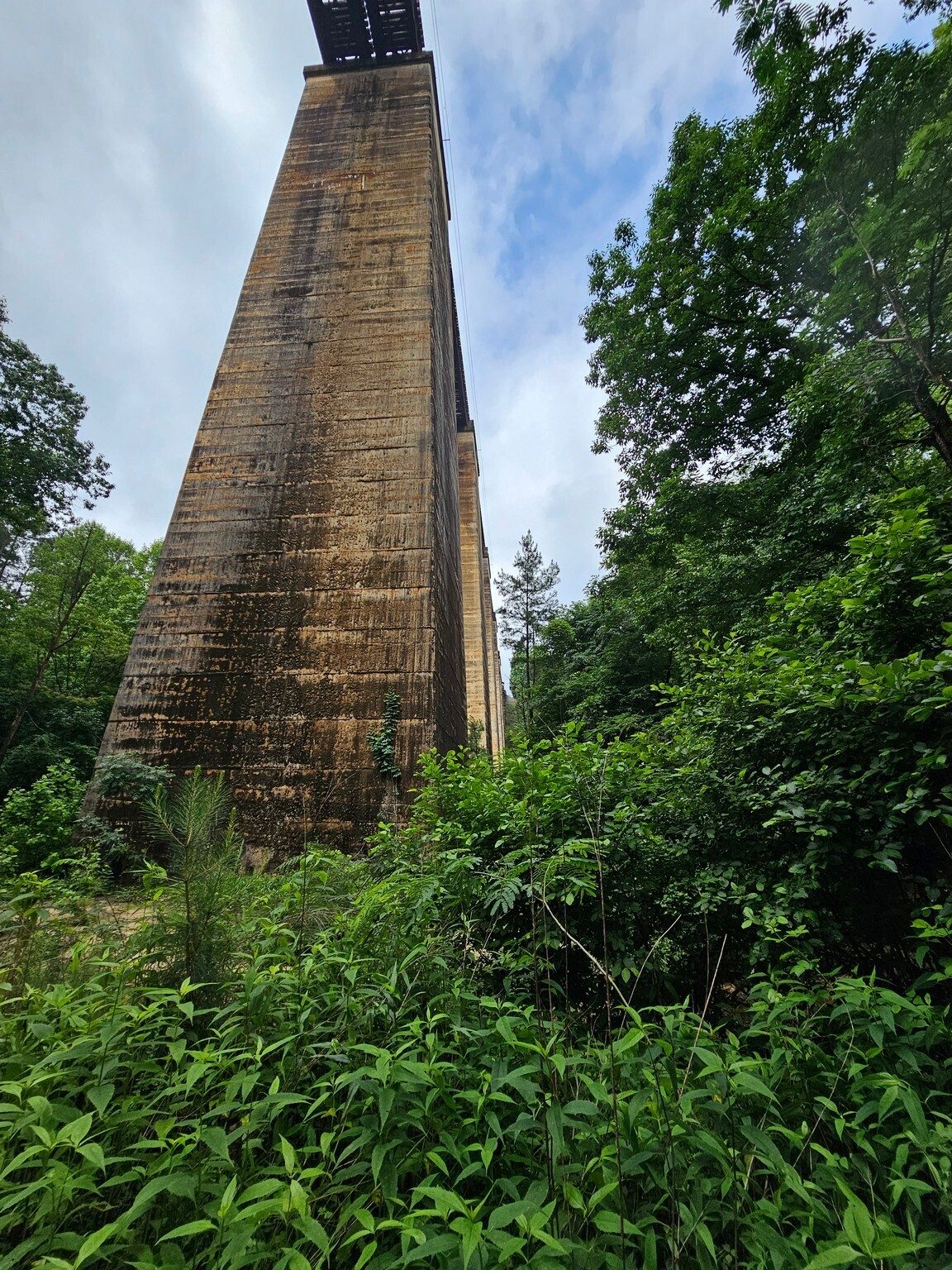 And yes, quite a view beneath the trestle.  In this case looking westward to include several of the  200-foot high supports.