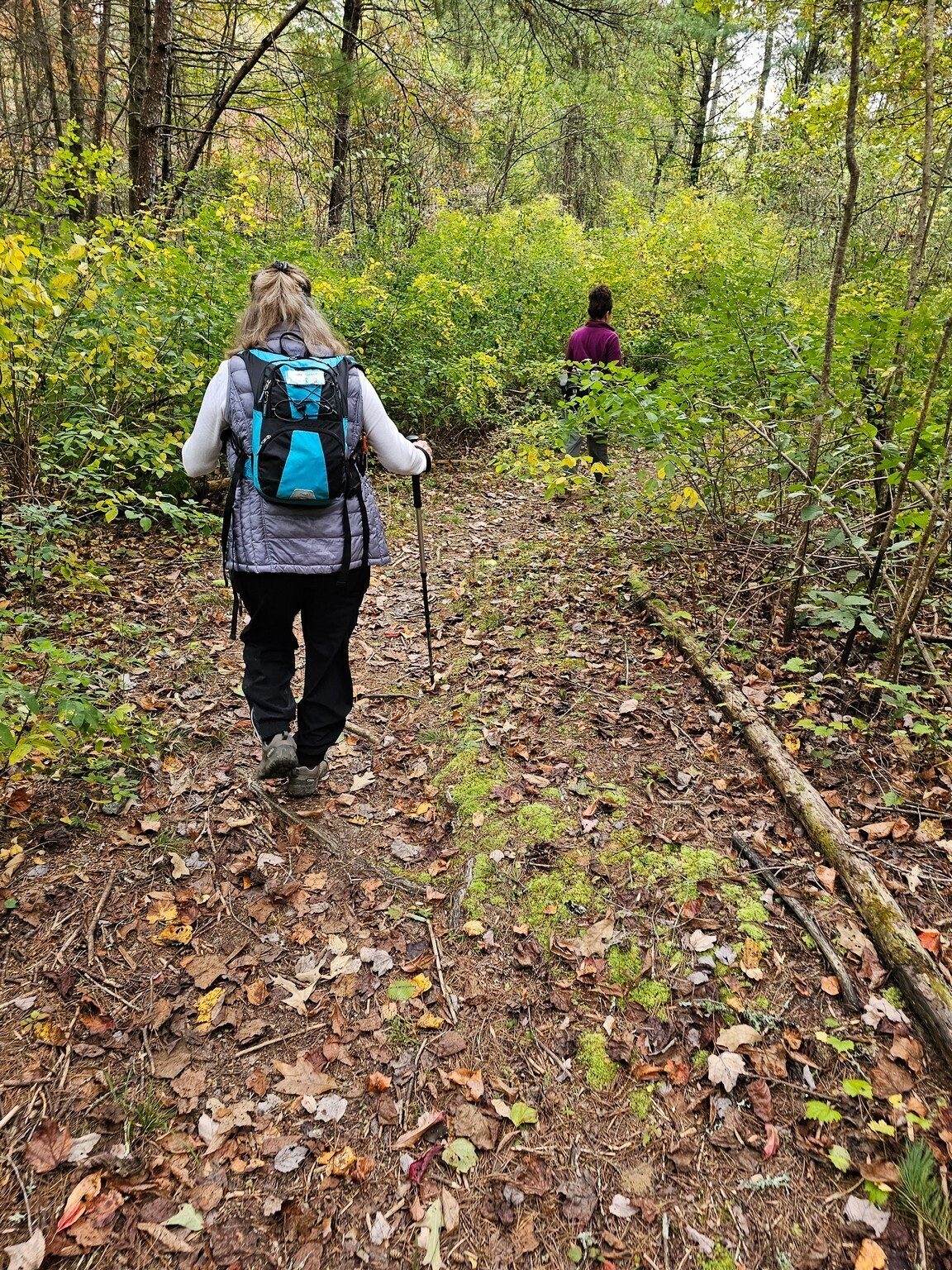 Finishing our hike of the Moccasin Creek Wildlife Trail.  Renee in now hustling down the trail after setback earlier this year.