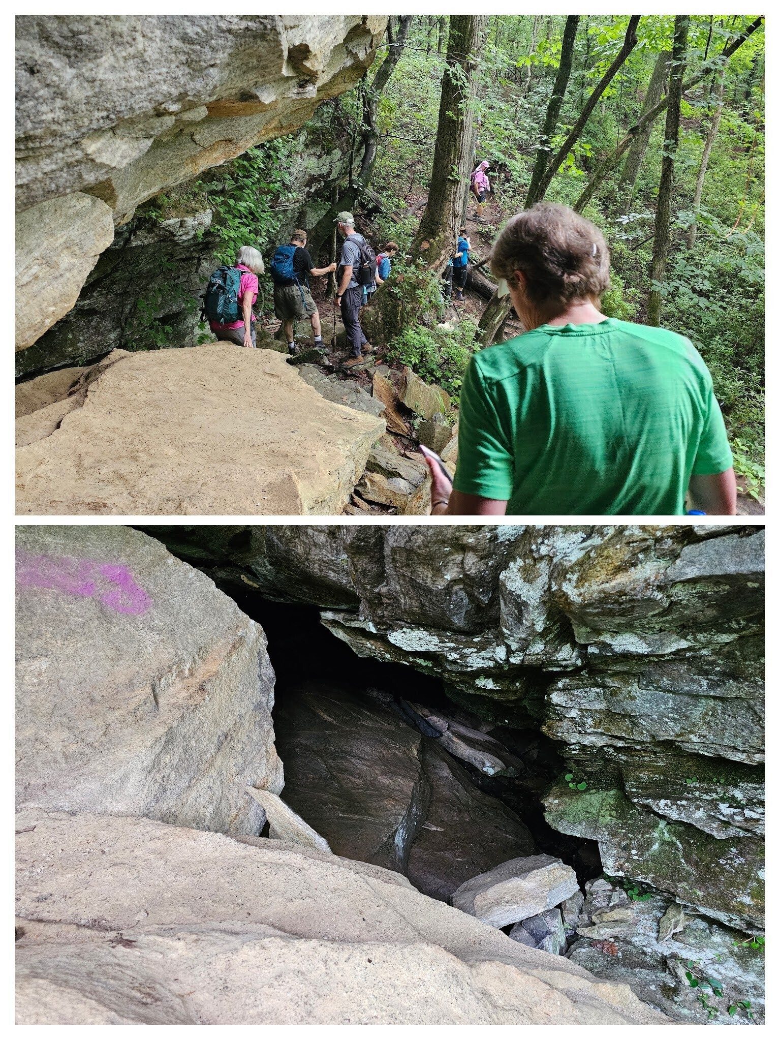 Heading away from Contentment Falls and into one of the sections of the cave.