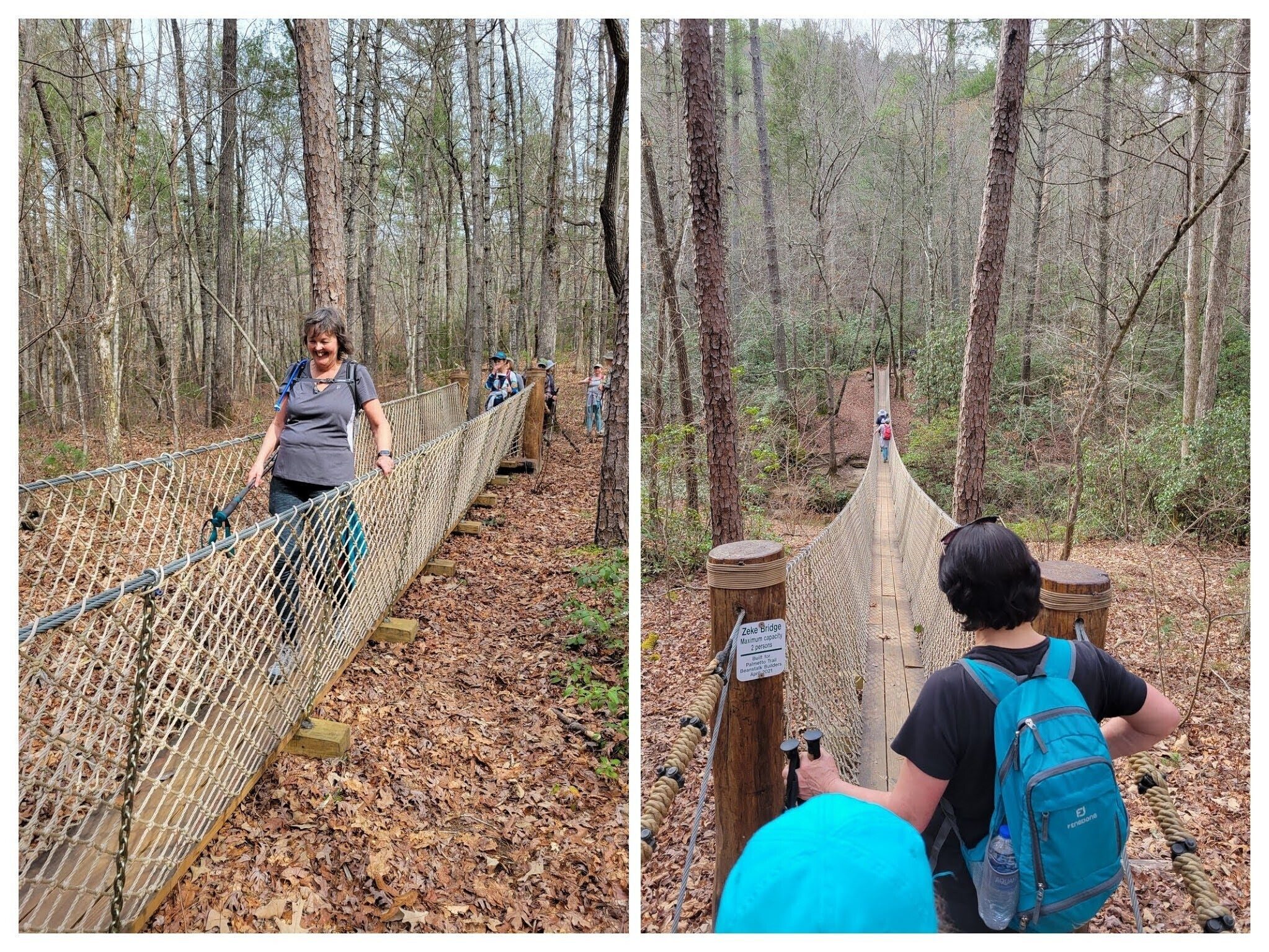 Londa and Lynn crossing the second Zeke Bridge.